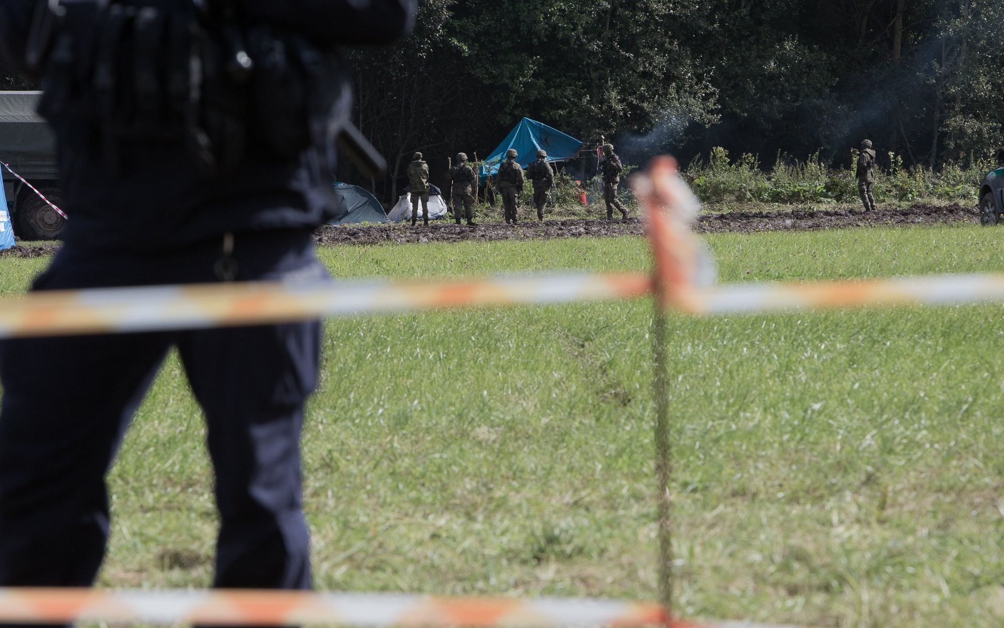 Usnarz Górny, 01.09.2021. Polskie służby nie dopuszczają pomocy do Afgańczyków przetrzymywanych na granicy