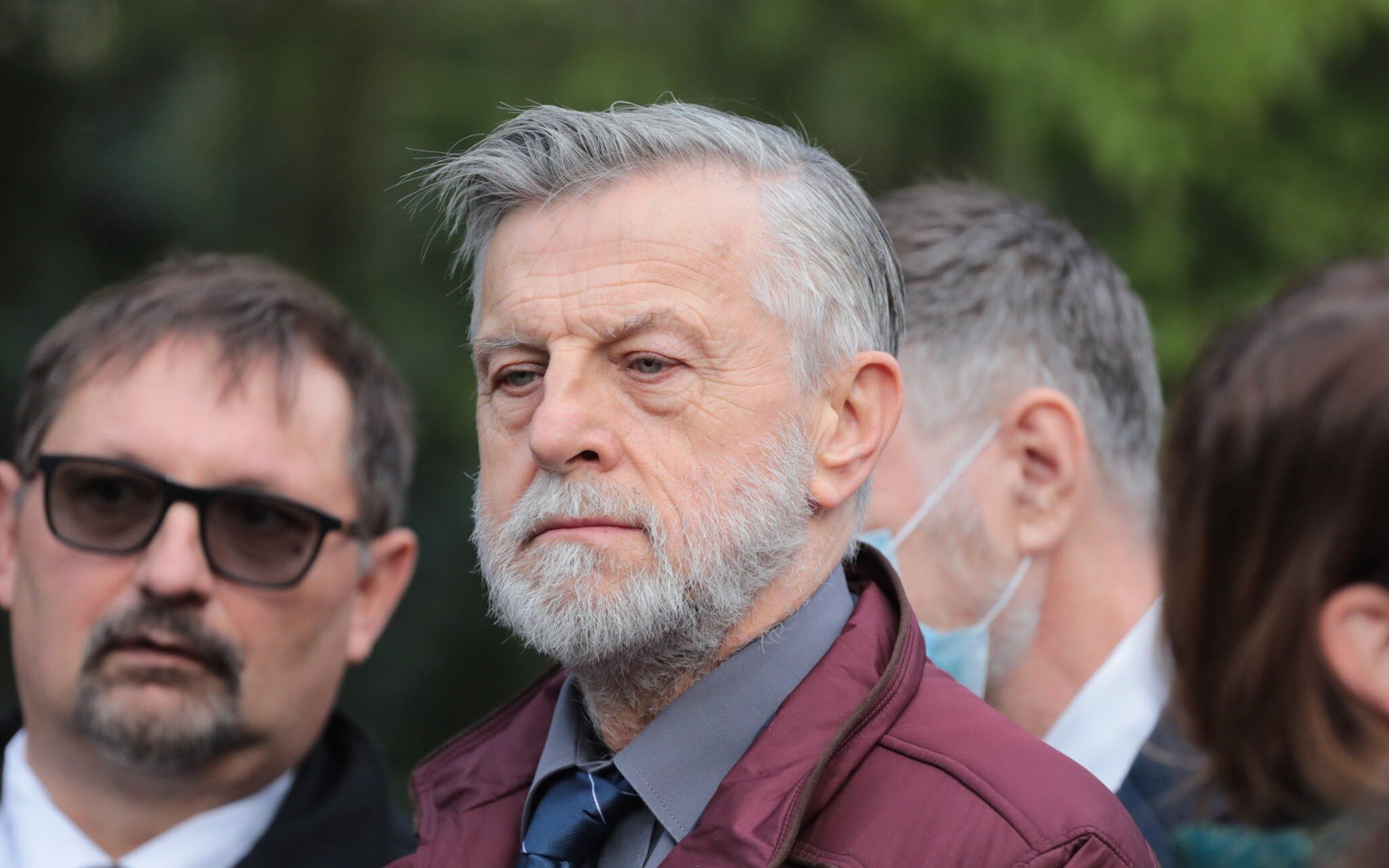 Andrzej Zybertowicz na pogrzebie Jerzego Targalskiego