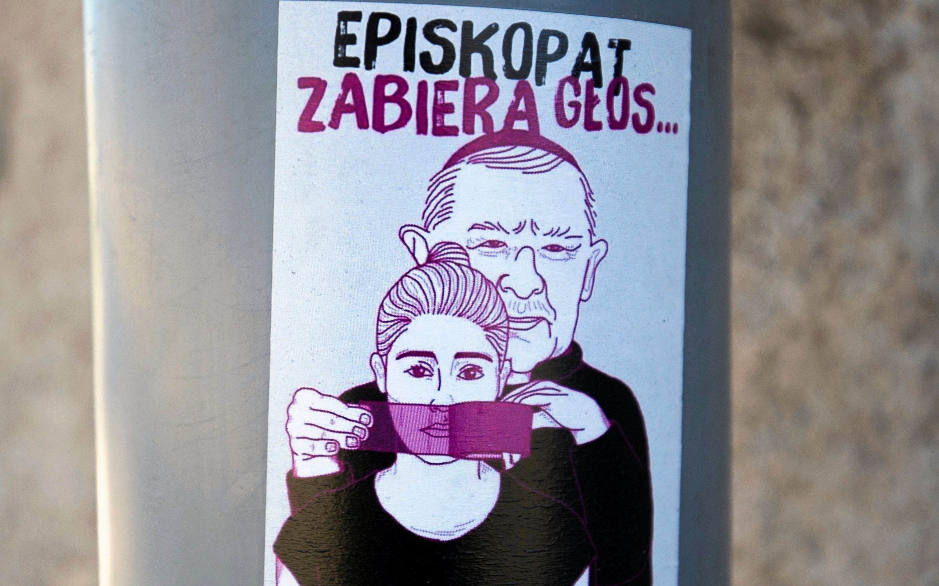 07.08.2018 Krakow , ul. Lubicz . Vlepka " Episkopat Zabiera Glos "
Fot. Jakub Wlodek / Agencja Gazeta
