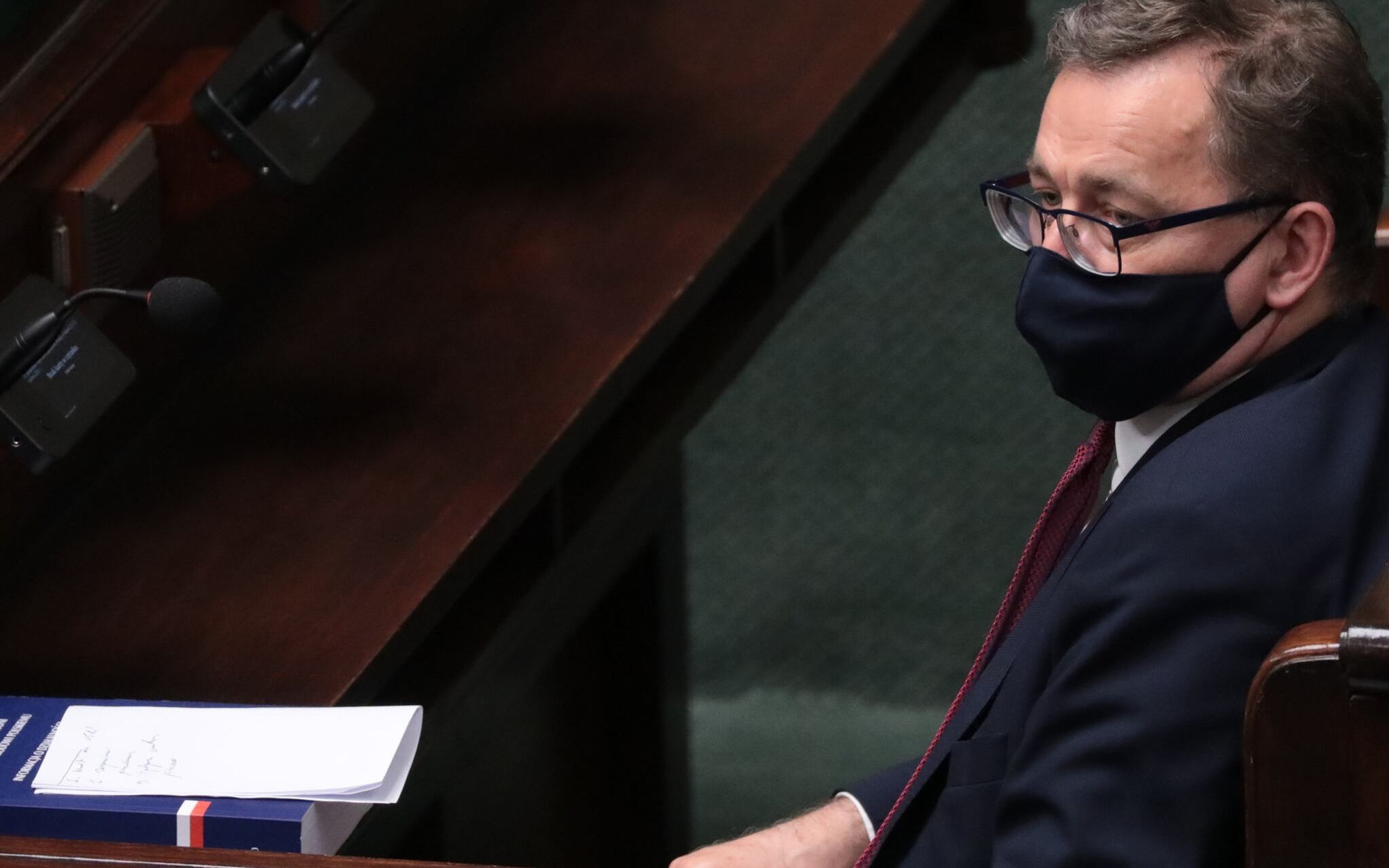 24.06.2021 Warszawa , ul Wiejska . Sejm . Poslowie podczas wieczornego bloku glosowan nad poprawkami Senatu . Prezes IPN Jaroslaw Szarek . 
Fot. Slawomir Kaminski / Agencja Gazeta