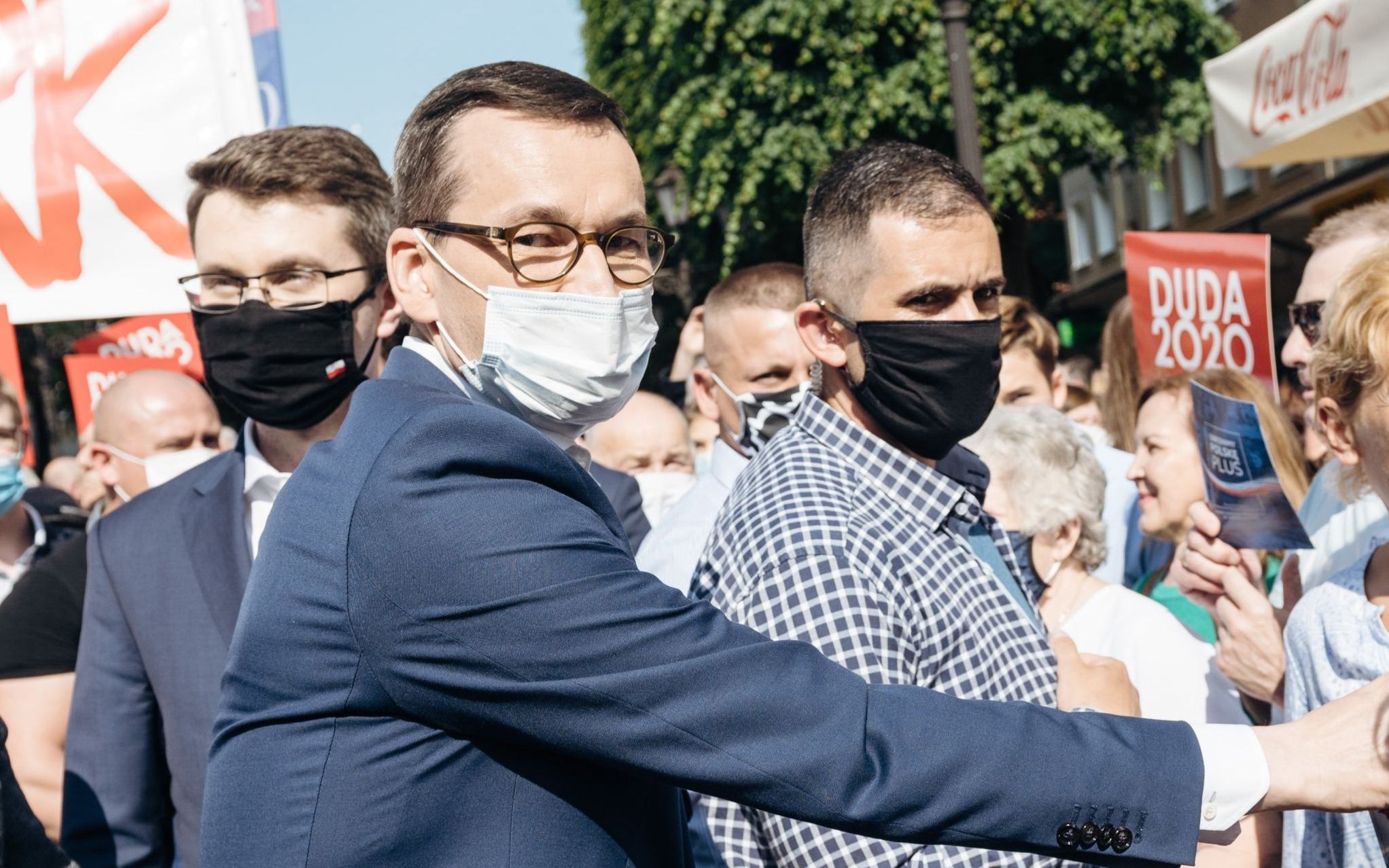 21.06.2020 Slupsk . Premier Mateusz Morawiecki podczas wizyty w ramach kampanii wyborczej prezydenta Andrzeja Dudy .
Fot. Bartosz Banka / Agencja Gazeta