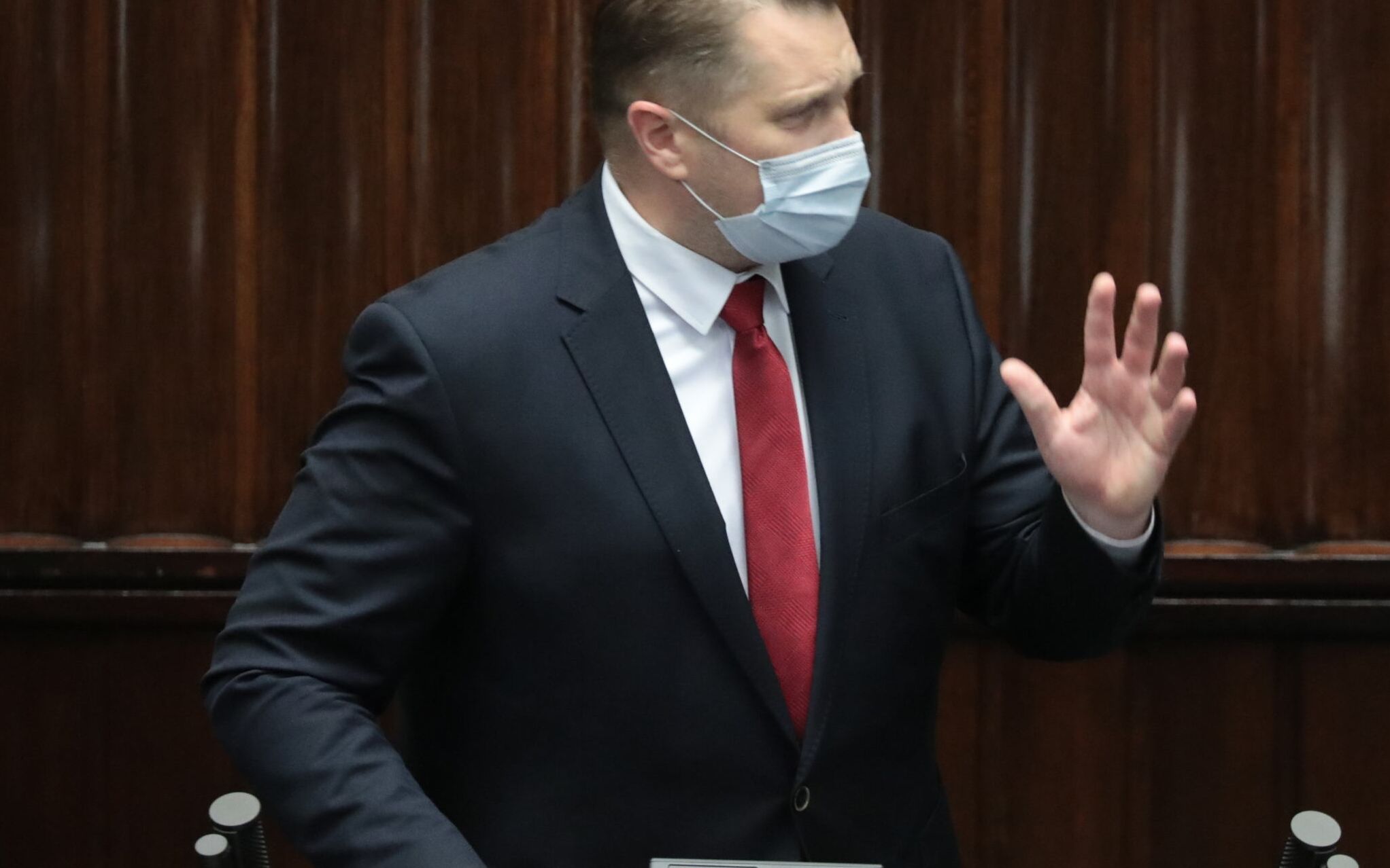 23.06.2021 Warszawa , ulica Wiejska . Sejm . 33 . posiedzenie Sejmu IX kadencji . Minister edukacji i nauki Przemyslaw Czarnek podczas posiedzenia i porannego bloku glosowan .
Fot. Slawomir Kaminski / Agencja Gazeta