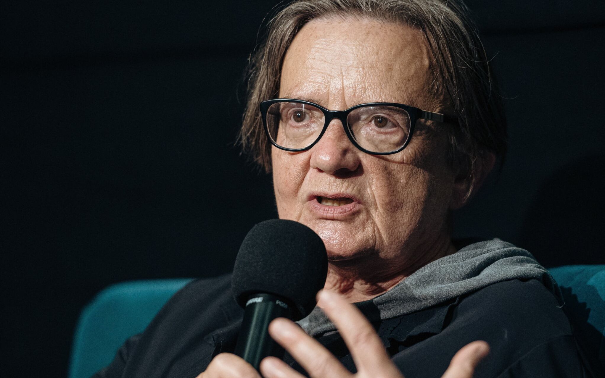 24.09.2021 Gdynia , Plac Grunwaldzki 2 . Agnieszka Holland podczas spotkania po projekcji filmu " Goraczka " .
fot. Bartosz Banka / Agencja Gazeta
