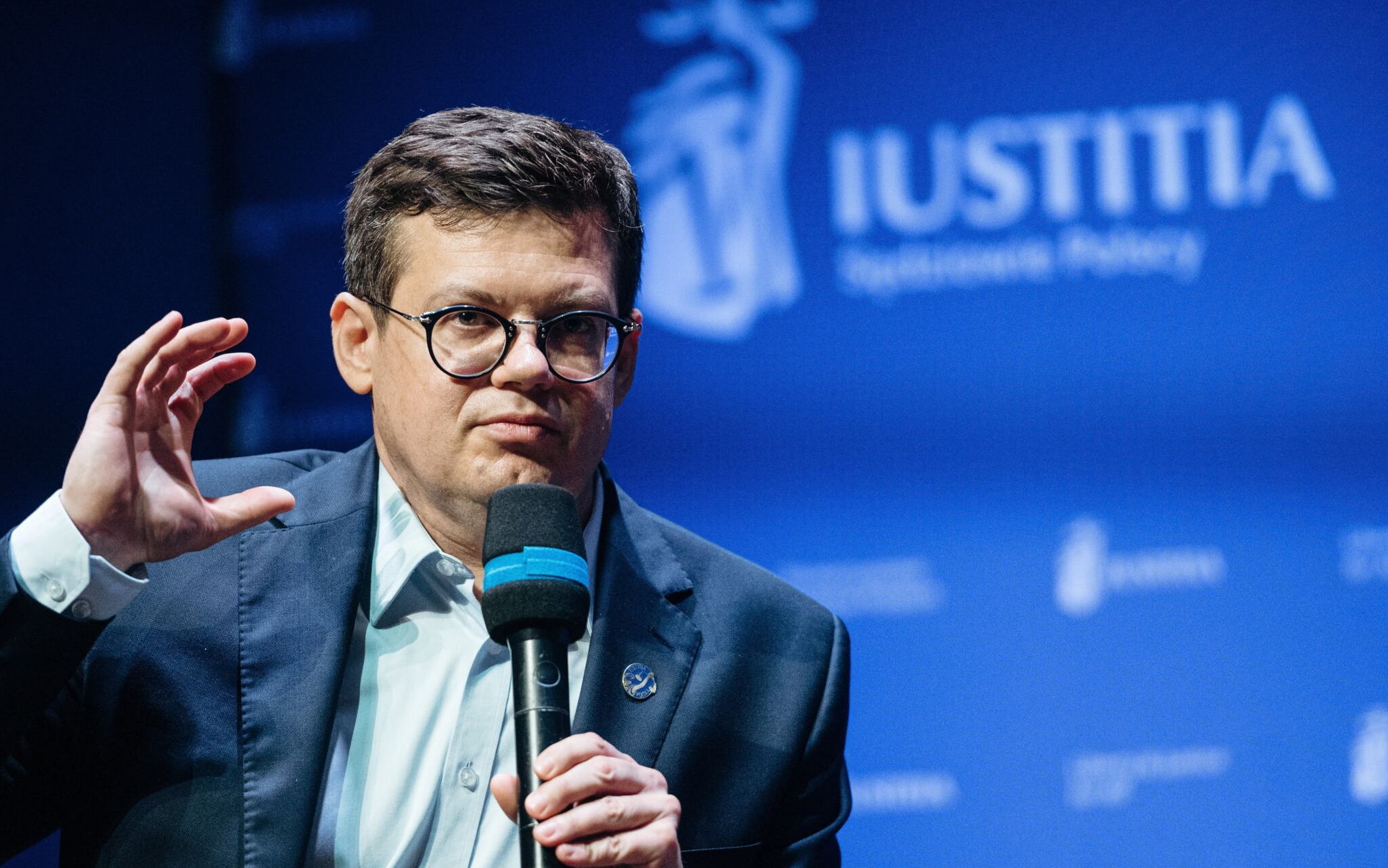 19.09.2021 Gdansk , plac Soldiarnosci 1 . Europejskie Centrum Solidarnosci . Krystian Markiewicz podczas debaty "Po co wolnosc?" z okazji 31. jubileuszu Stowarzyszenia Sedziow Polskich IUSTITIA .
fot. Bartosz Banka / Agencja Wyborcza.pl