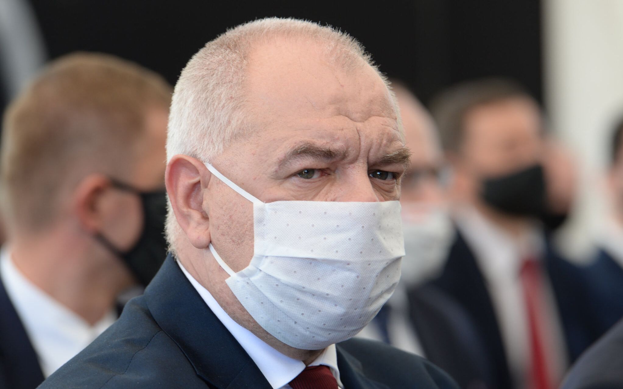 01.06.2020 Police , Zaklady Chemiczne Police . Minister Jacek Sasin podczas konferencji prasowej na temat osiagniecia kolejnego etapu projektu " Polimery Police " .
Fot. Krzysztof Hadrian / Agencja Gazeta