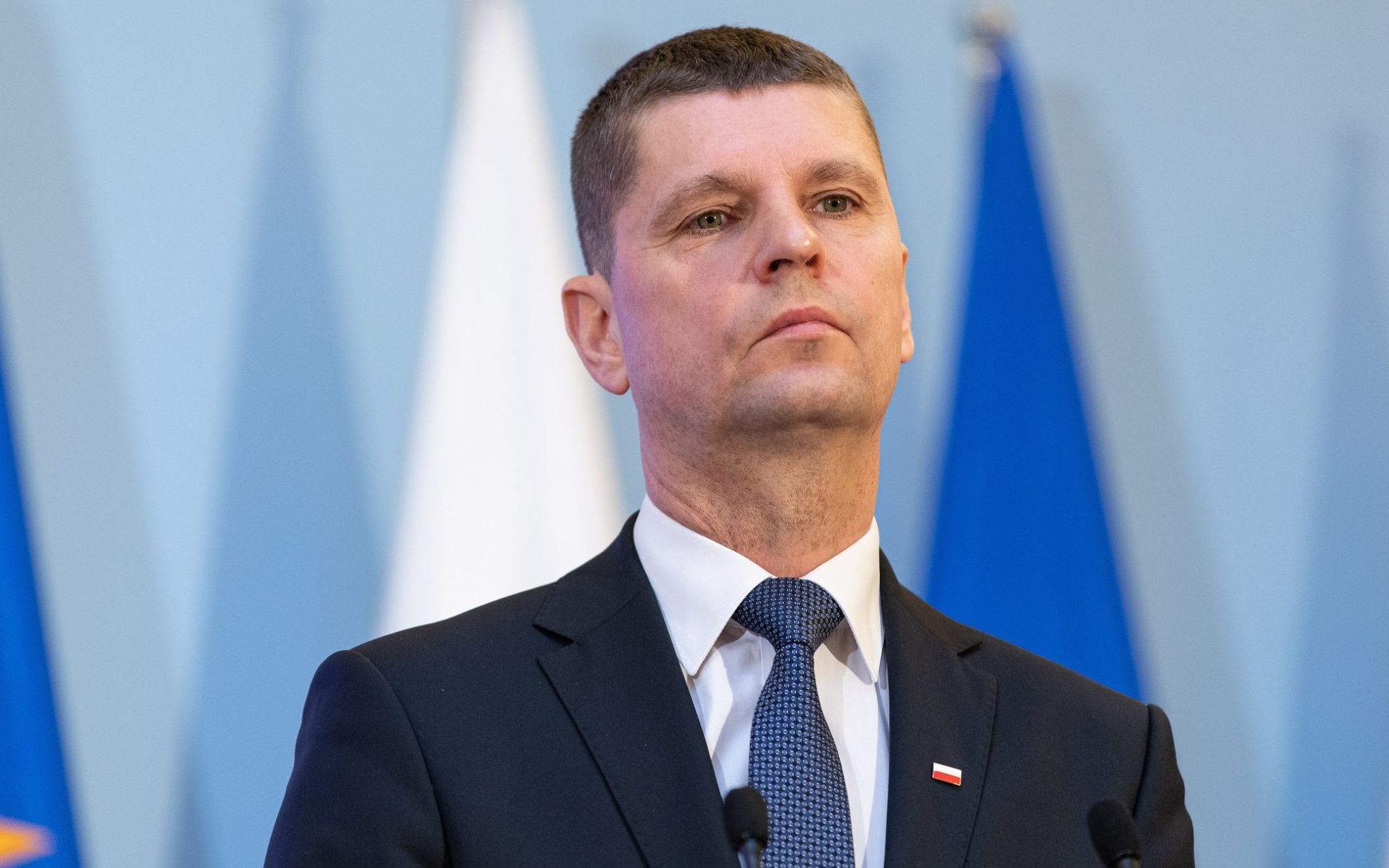10.03.2020 Warszawa , Kancelaria Prezesa Rady Ministrow . Minister edukacji narodowej Dariusz Piontkowski podczas konferencji prasowej ws. rosnacej liczby przypadkow zarazenia koronawirusem . 
Fot. Dawid Zuchowicz / Agencja Gazeta