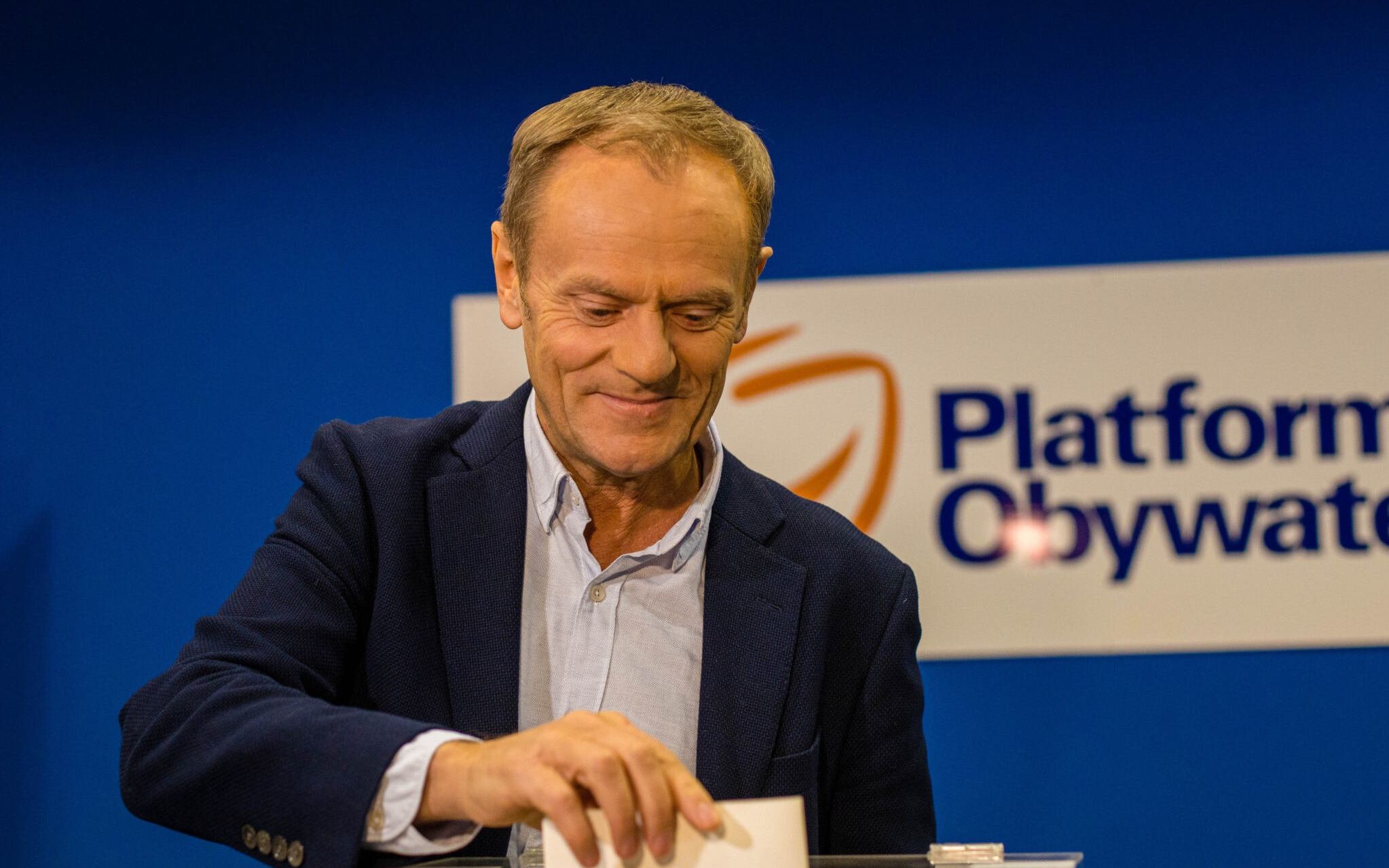25.01.2019 Gdansk . Donald Tusk podczas glosowania na nowego przewodniczacego Platformy Obywatelskiej .
Fot. Michal Ryniak / Agencja Gazeta