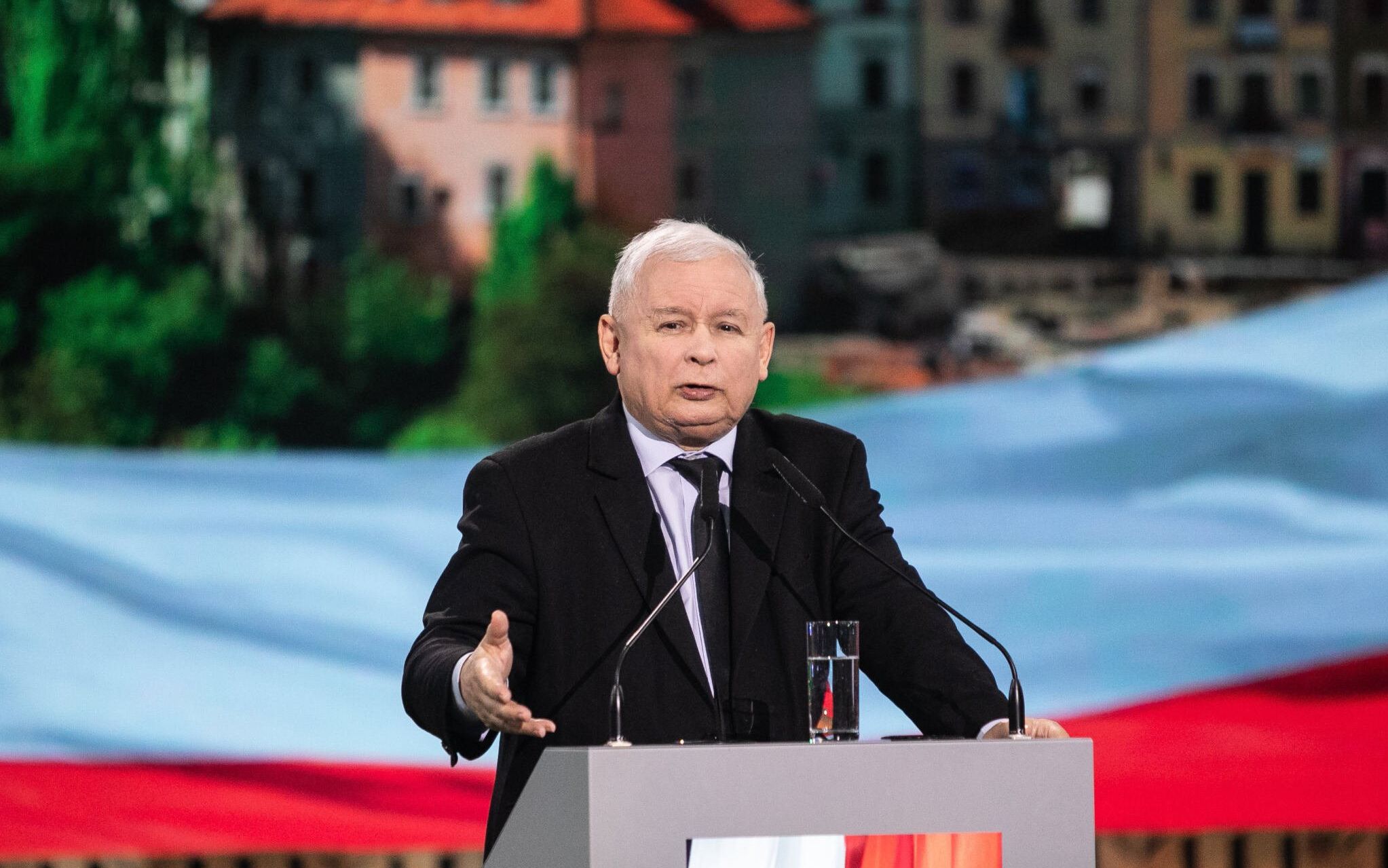 24.06.2020 Lublin . Targi Lubelskie . Prezes Prawa i Sprawiedliwosci Jaroslaw Kaczynski (C) podczas Konwencji Forum Mlodych Prawa i Sprawiedliwosci .
Fot. Jakub Orzechowski / Agencja Gazeta