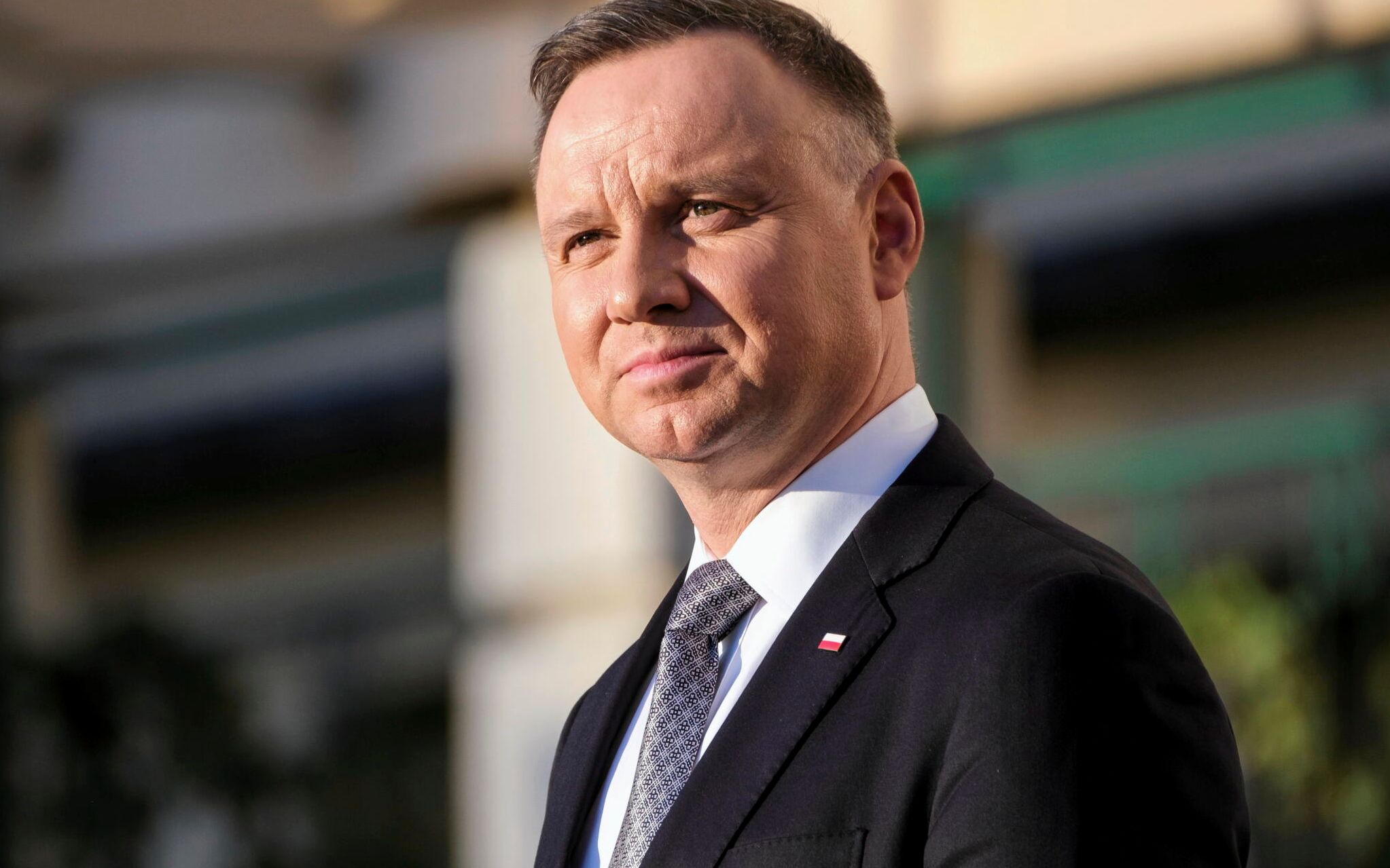 12.04.2022 Rzeszow . Podkarpacki Urzad Wojewodzki . Prezydent RP Andrzej Duda podczas przywitania delegacji Estoni , Litwy i Lotwy .
Fot. Patryk Ogorzalek / Agencja Wyborcza.pl