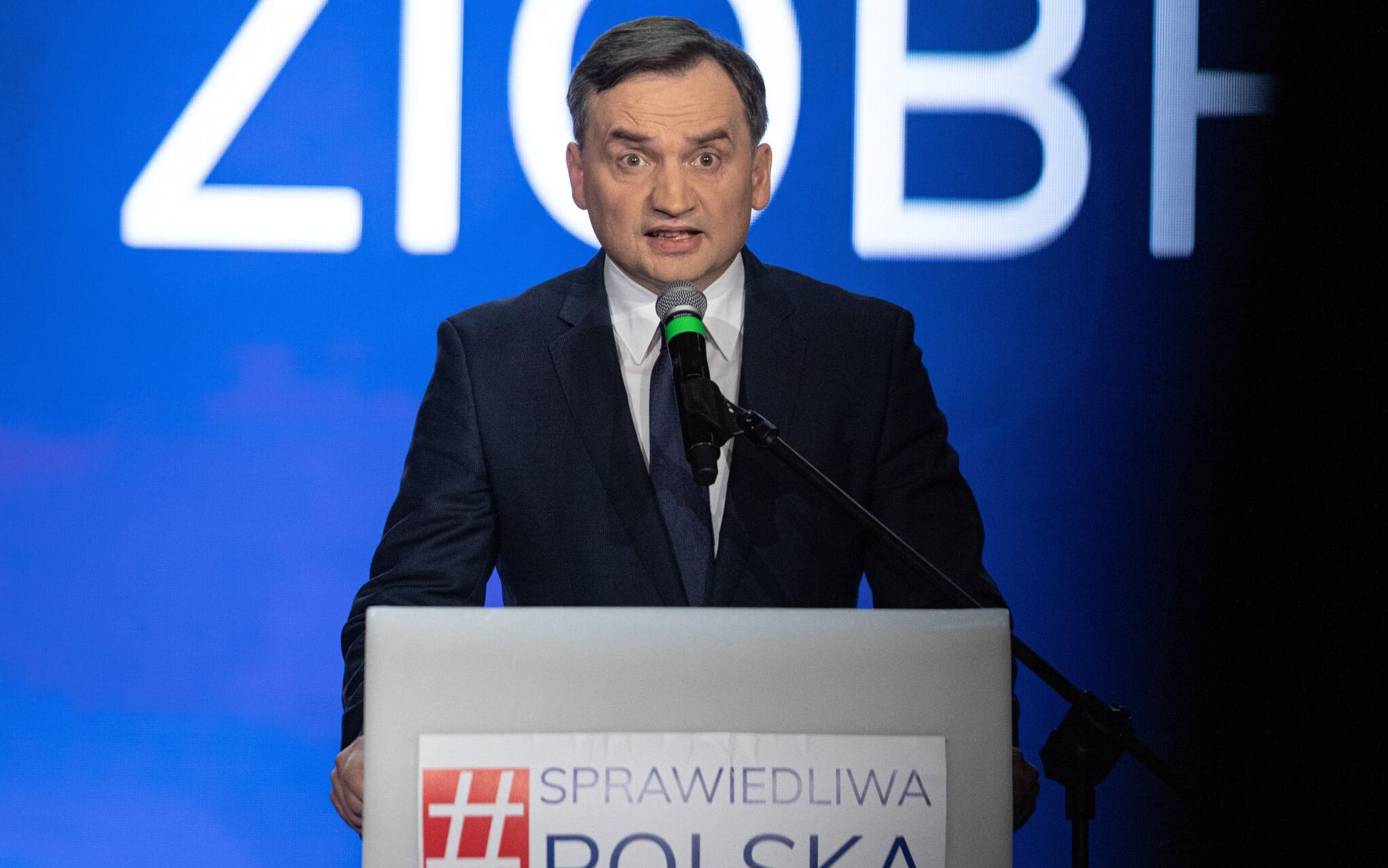 08.02.2020 Warszawa , Palladium . Minister sprawiedliwosci i prokurator generalny w rzadzie PiS Zbigniew Ziobro podczas konwencji swojej partii " Solidarna Polskai " ( pod haslem : " Sprawiedliwa Polska " ). 
Fot. Dawid Zuchowicz / Agencja Gazeta