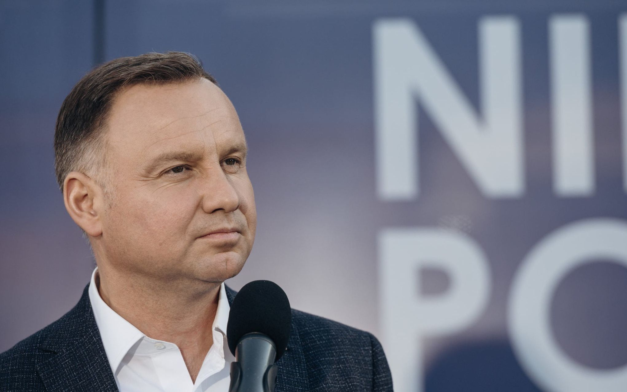 08.06.2020 Lebork , Plac Pokoju . Spotkanie Prezydenta Dudy z mieszkancami Leborka w ramach prowadzonej kampanii wyborczej przed wyborami prezydenckimi 2020 .
Fot. Bartosz Banka / Agencja Gazeta