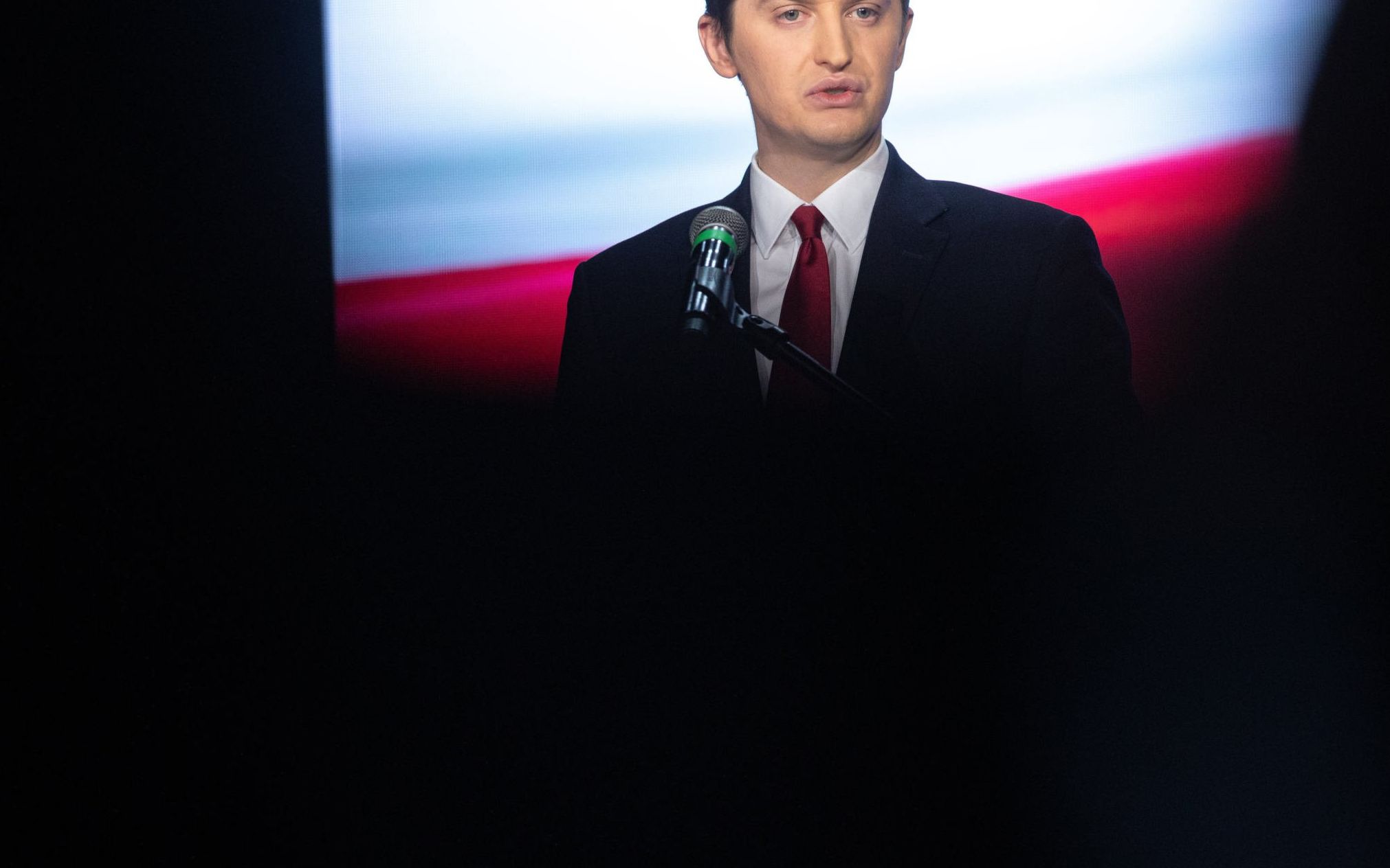 08.02.2020 Warszawa , Palladium . Sebastian Kaleta podczas konwencji partii " Solidarna Polskai " ( pod haslem : " Sprawiedliwa Polska " ). 
Fot. Dawid Zuchowicz / Agencja Gazeta