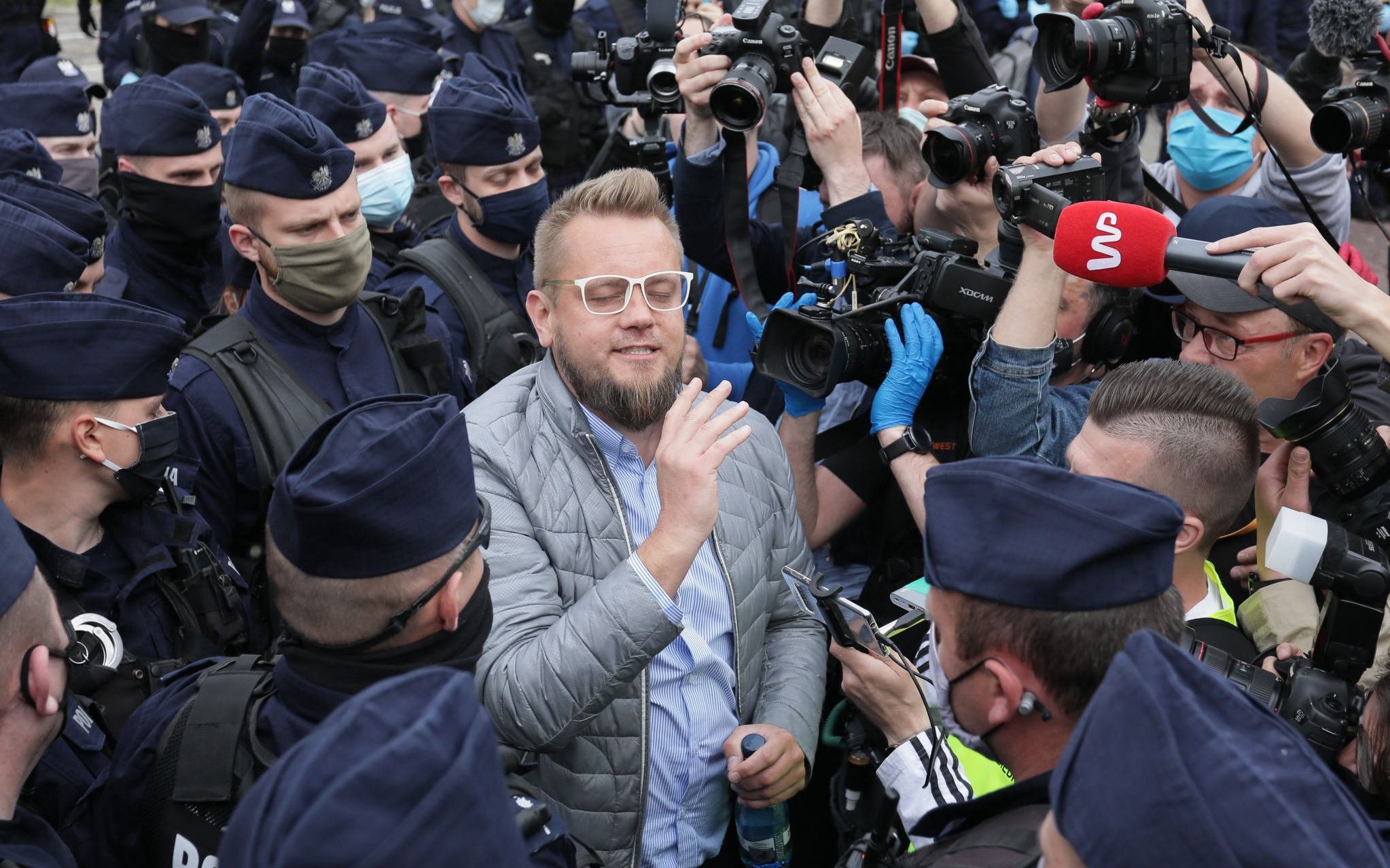 23.05.2020 Warszawa , Plac Defilad . Pandemia koronawirusa - protest " Strajk Przedsiebiorcow ". nz Pawel Tanajno
Fot. Slawomir Kaminski / Agencja Gazeta