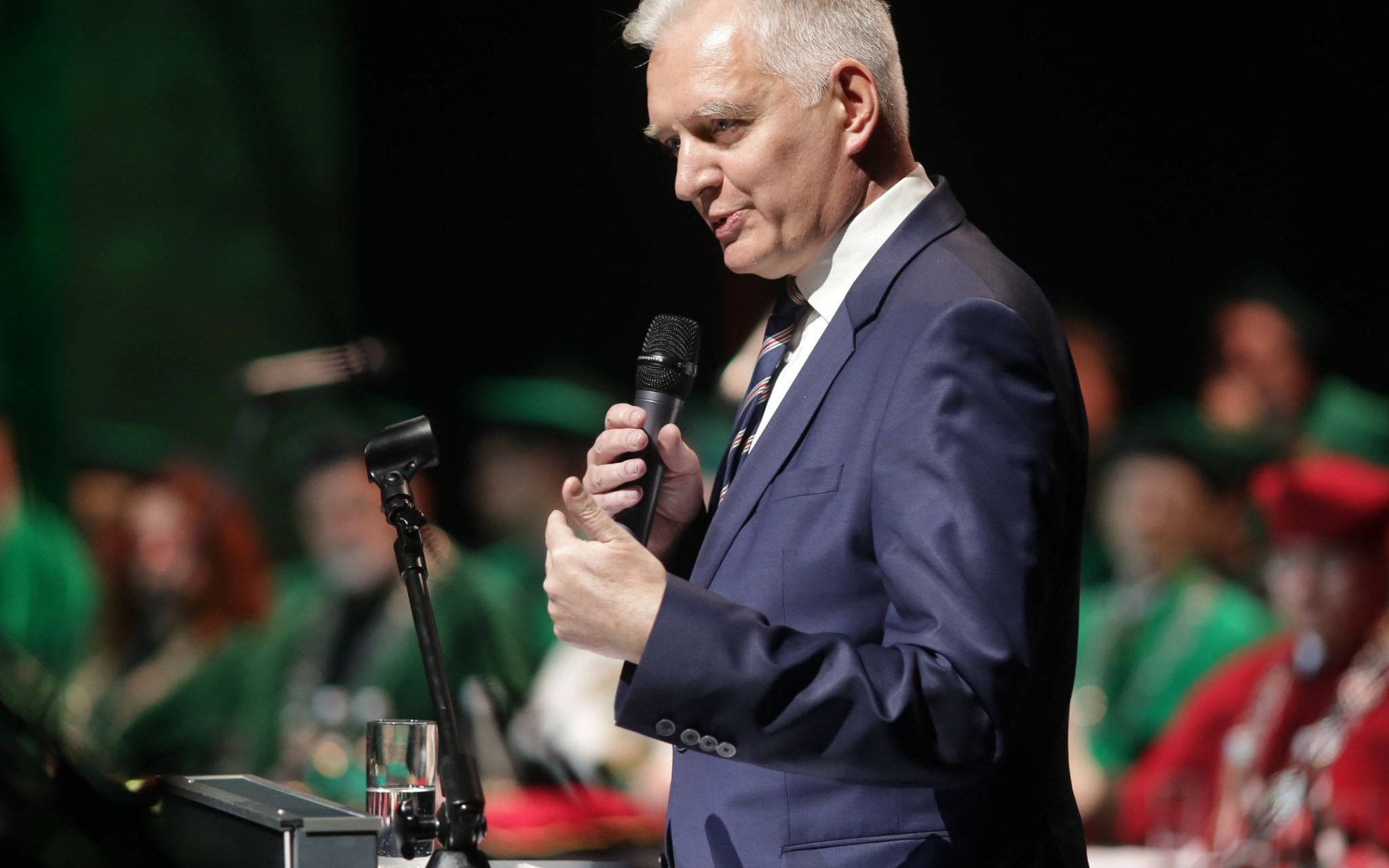 08.10.2018  Bialystok . Minister nauki i szkolnictwa wyzszego Jaroslaw Gowin podczas polaczonej inauguracji roku akademickiego Uniwersytetu w Bialymstoku i Politechniki Bialostockiej .
Fot. Agnieszka Sadowska/ Agencja Gazeta *** Local Caption *** .