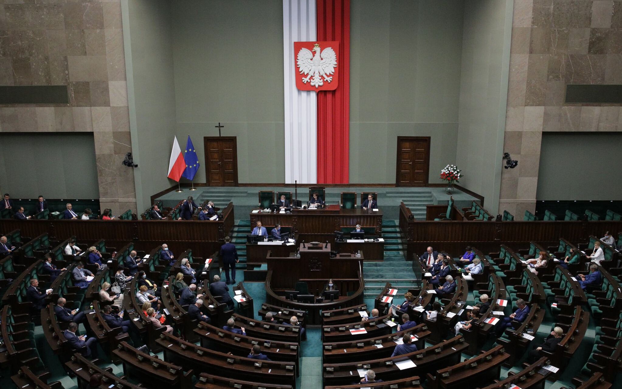 14.08.2020 Warszawa , ul. Wiejska . 16. posiedzenia Sejmu Rzeczypospolitej Polskiej .
Fot. Dawid Zuchowicz / Agencja Gazeta