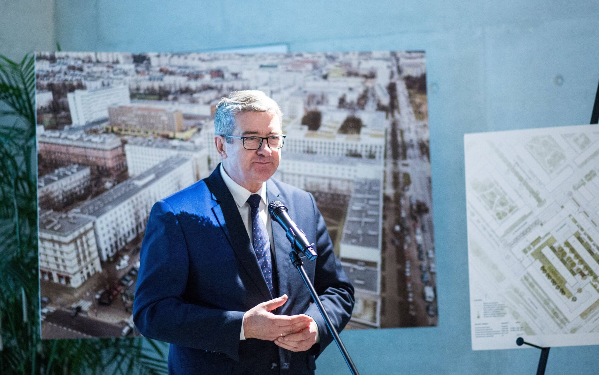 28.02.2020 Warszawa , pawilon Zodiak . Podsekretarz Stanu w Ministerstwie Rozwoju Wojciech Murdzek podczas ogloszenia wynikow konkursu architektonicznego na koncepcje zabudowy mieszkaniowej przy ulicy Ratuszowej w ramach programu Mieszkanie Plus .
Fot. Adam Stepien / Agencja Gazeta
