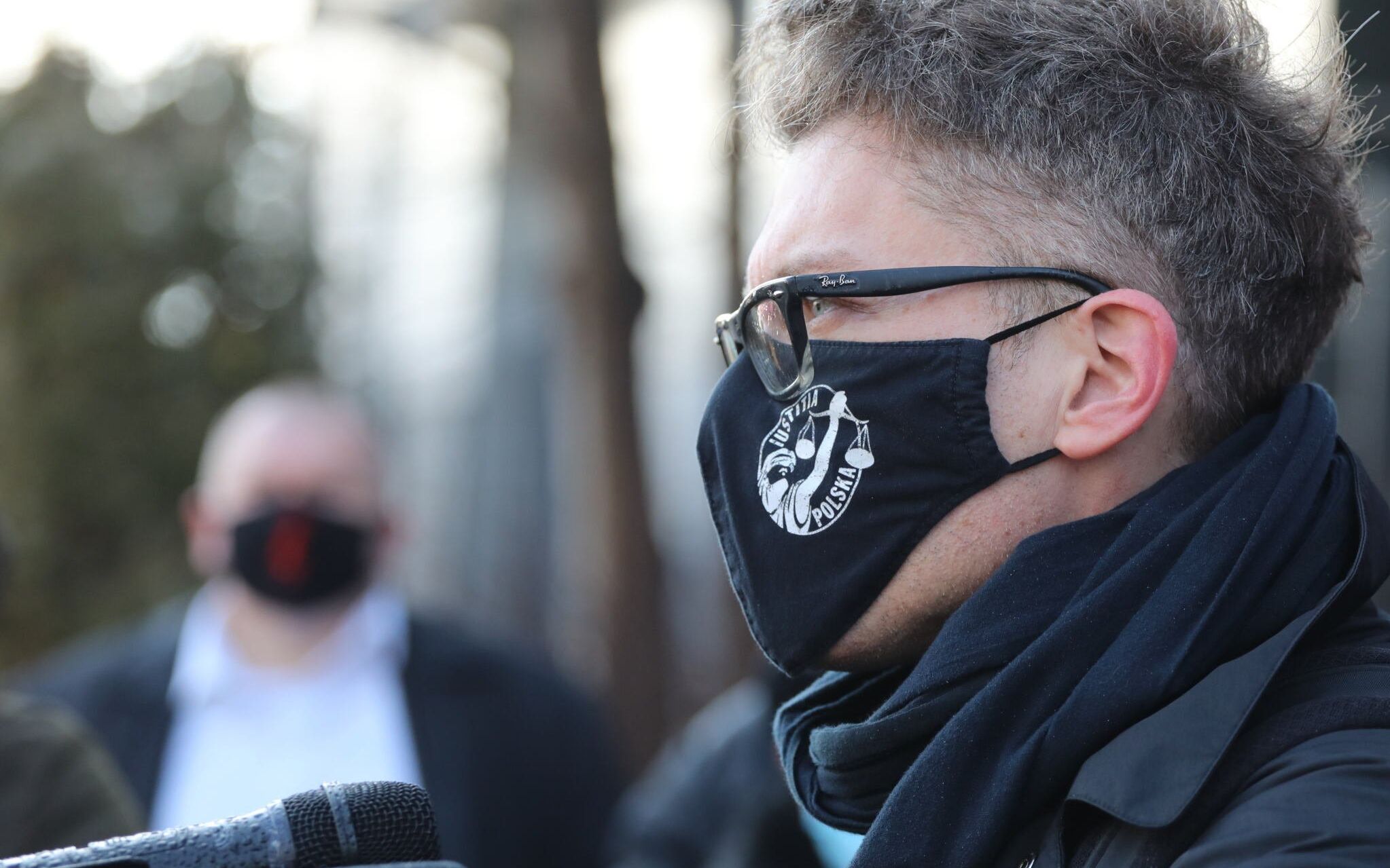 12.03.2021  Warszawa , ulica Postepu 3 . Sedzia Igor Tuleya podczas manifestacji w obronie sedziego Igora Tulei . 
Fot. Slawomir Kaminski / Agencja Gazeta