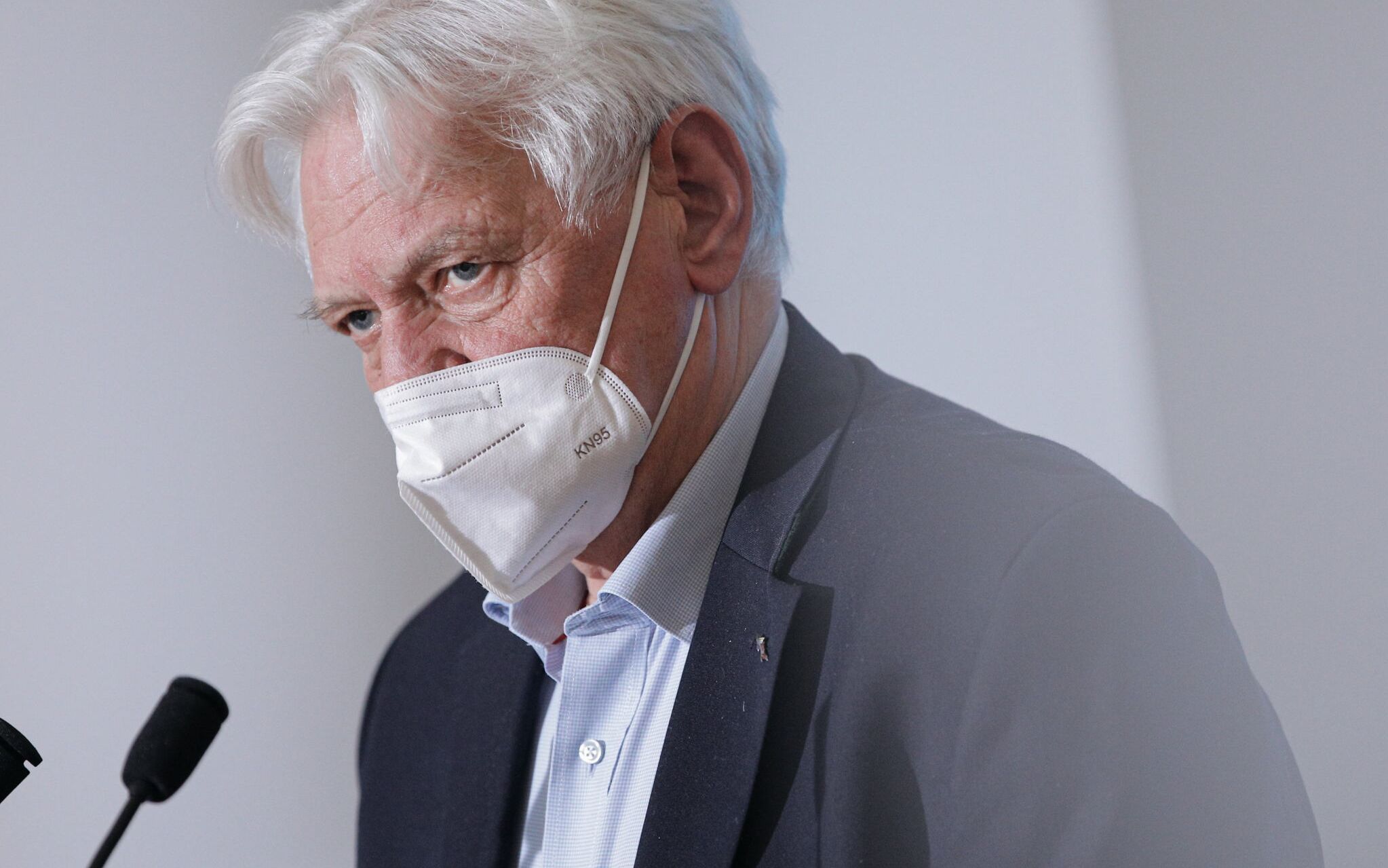 03.02.2021 Warszawa , ulica Miodowa 7 . Doradca premiera do spraw covid - 19 profesor Andrzej Horban podczas konferencji prasowej w sprawie szczepionki firmy AstraZeneca .
Fot. Dawid Zuchowicz / Agencja Gazeta