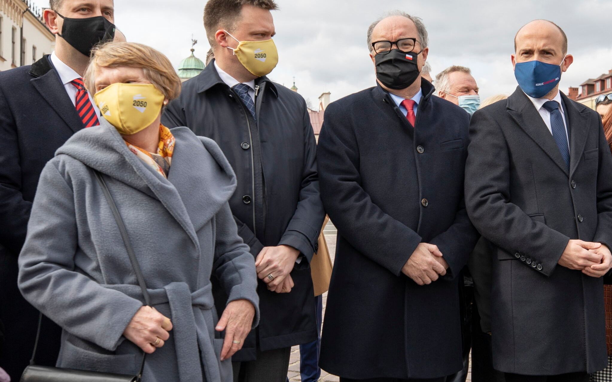 15.03.2019 Rzeszow . Od lewej : Prezes PSL Wladyslaw Kosiniak-Kamysz , lider Ruchu Polska 2050 Szymon HoLownia , Wicemarszalek Sejmu oraz przewodniczacy Nowej Lewicy Wlodzimierz Czarzasty , i przewodniczacy PO Borys Budka podczas konferencji prasowej , na ktorej zaprezentowano wspolnego kandydata opozycji na Prezydenta Miasta Rzeszowa .
Fot. Grzegorz Bukala / Agencja Gazeta