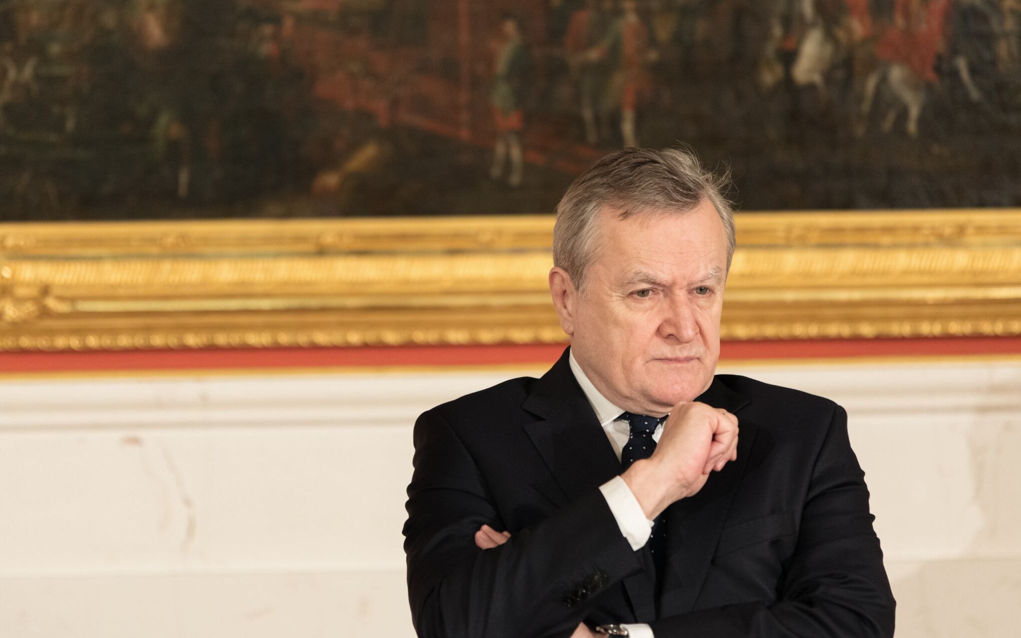 29.04.2021 Warszawa , Zamek Krolewski . Minister Kultury, Dziedzictwa Narodowego i Sportu Piotr Glinski podczas spotkania inaugurujacego obchody 230. rocznicy uchwalenia Konstytucji 3 Maja. 
Fot. Dawid Zuchowicz / Agencja Gazeta