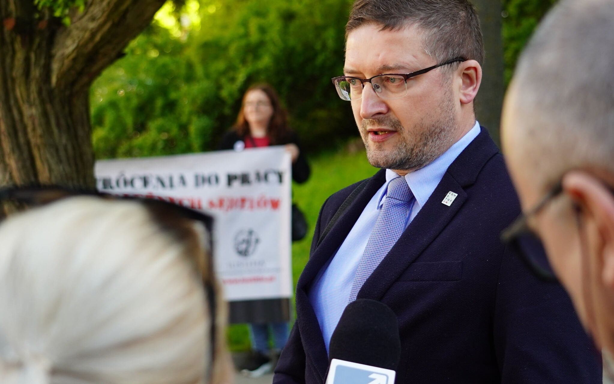 24.05.2021 Olsztyn . Sad Rejonowy . Sedzia Pawel Juszczyszyn podczas pierwszego dnia pracy po zawieszeniu przez Prezesa Sadu Rejonowego Macieja Nawackiego .
Fot. Arkadiusz Stankiewicz / Agencja Gazeta