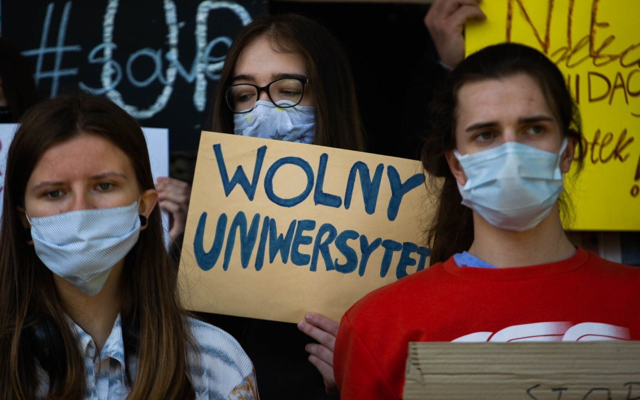 21.05.2021 Krakow . Uniwersytet Pedagogiczny . Protest studentow i pracownikow Uniwersytetu Pedagogicznego przeciw zwolnieniom na uczelni . 
Fot. Adrianna Bochenek / Agencja Gazeta