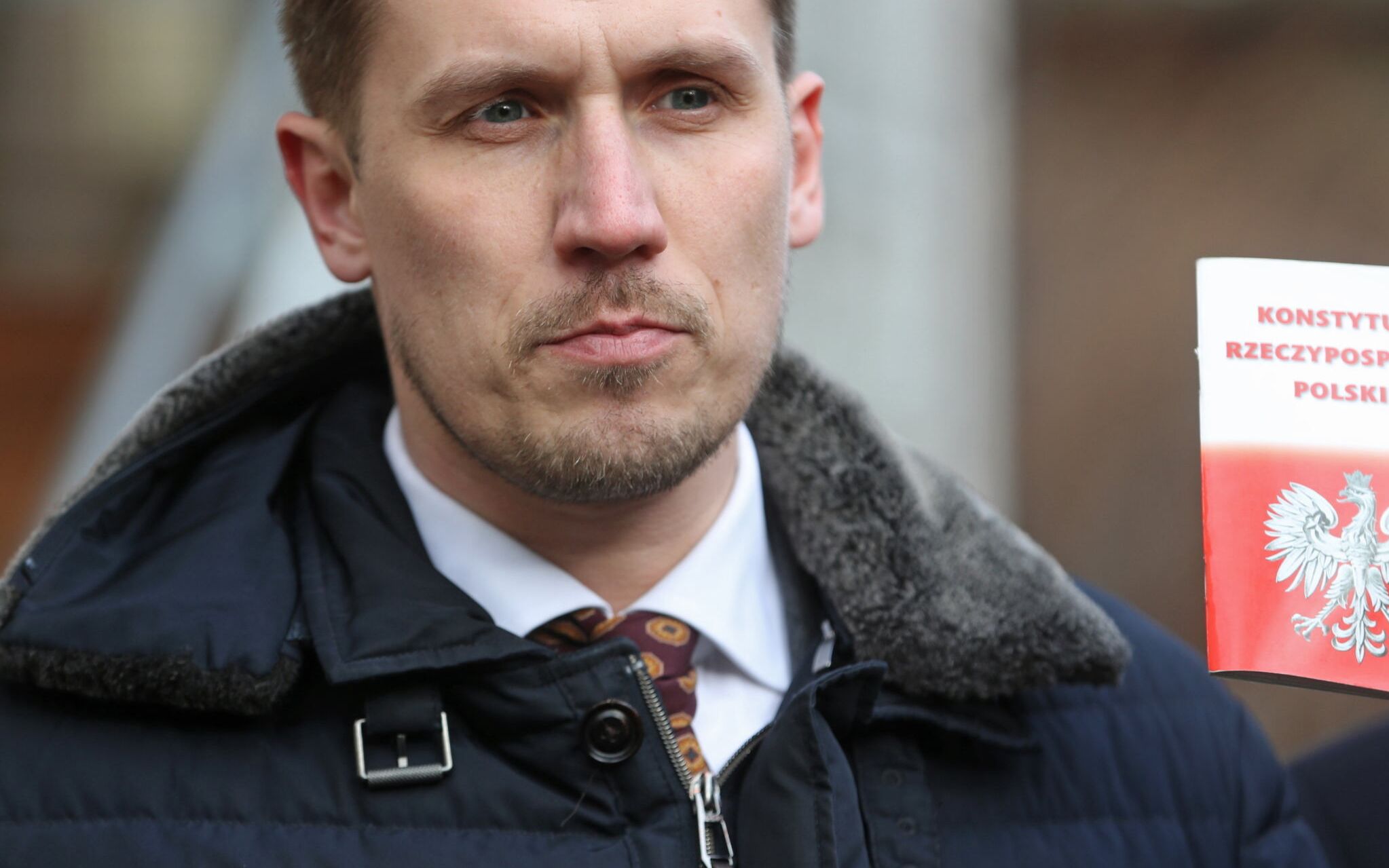 05.02.2021 Zakopane . Posel Konrad Berkowicz podczas konferencji prasowej w sprawie dzialan sluzb w stosunku do firm , ktore rozpoczely dzialalnosc mimo ograniczen zwiazanych z epidemia koronawirusa .
Fot. Marek Podmokly / Agencja Gazeta