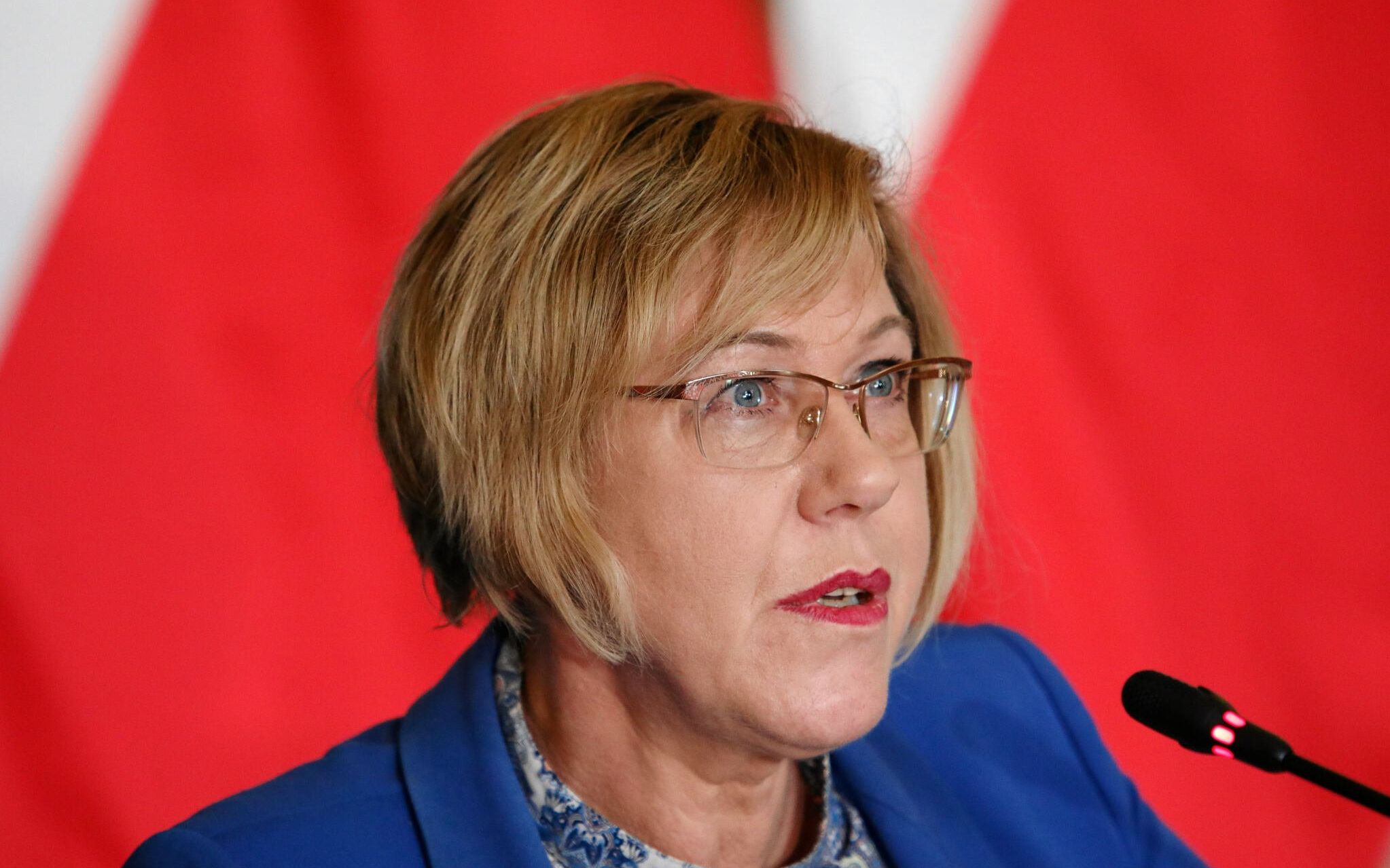 10.04.2019 Krakow , ul . Basztowa 22 . Kurator Barbara Nowak podczas konferencji w urzedzie wojewodzkim .
Fot. Jakub Wlodek / Agencja Gazeta