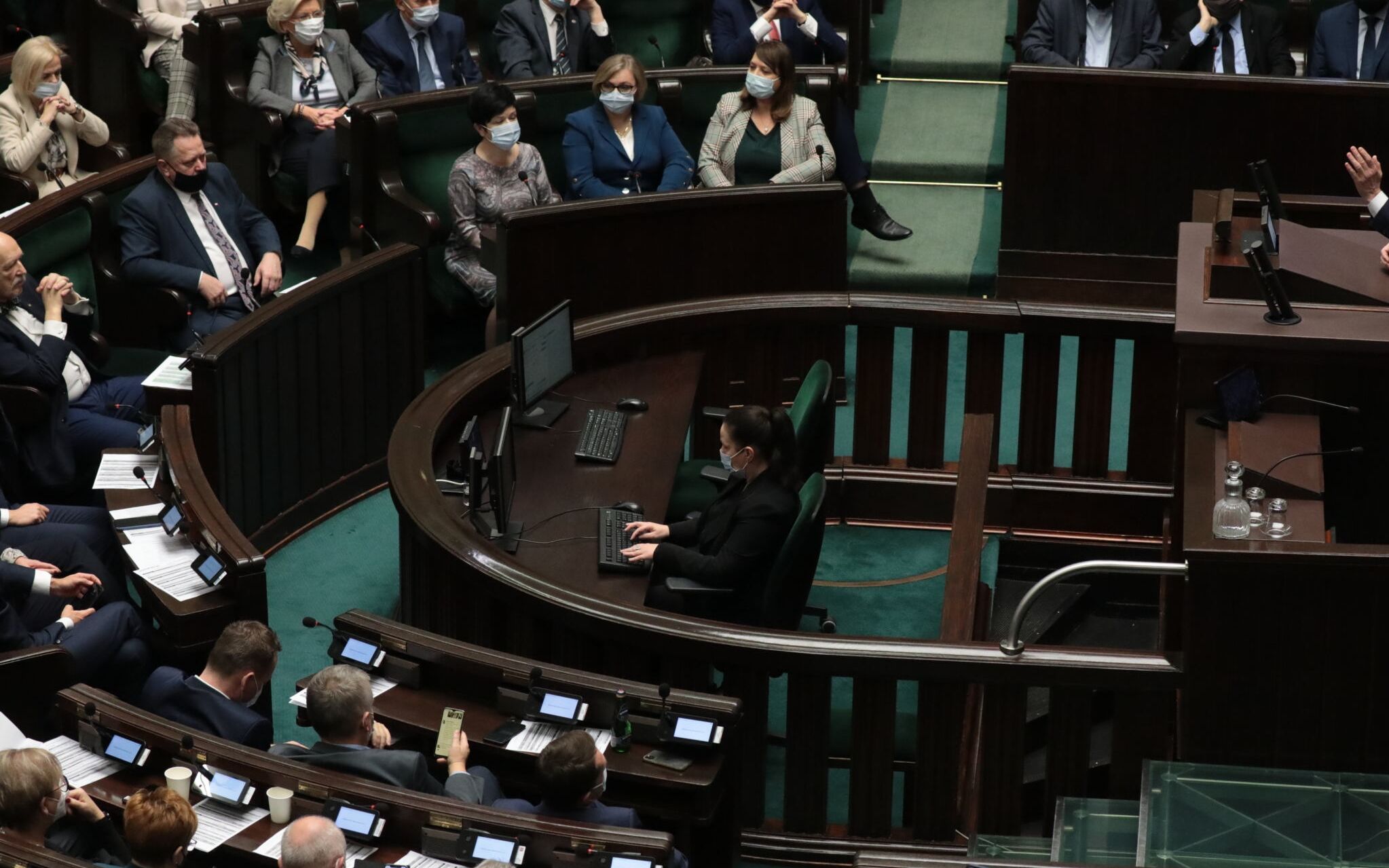 13.01.2022 Warszawa , ul Wiejska , Sejm . Poslowie podczas 46 Posiedzenia .
Fot. Slawomir Kaminski / Agencja Wyborcza.pl