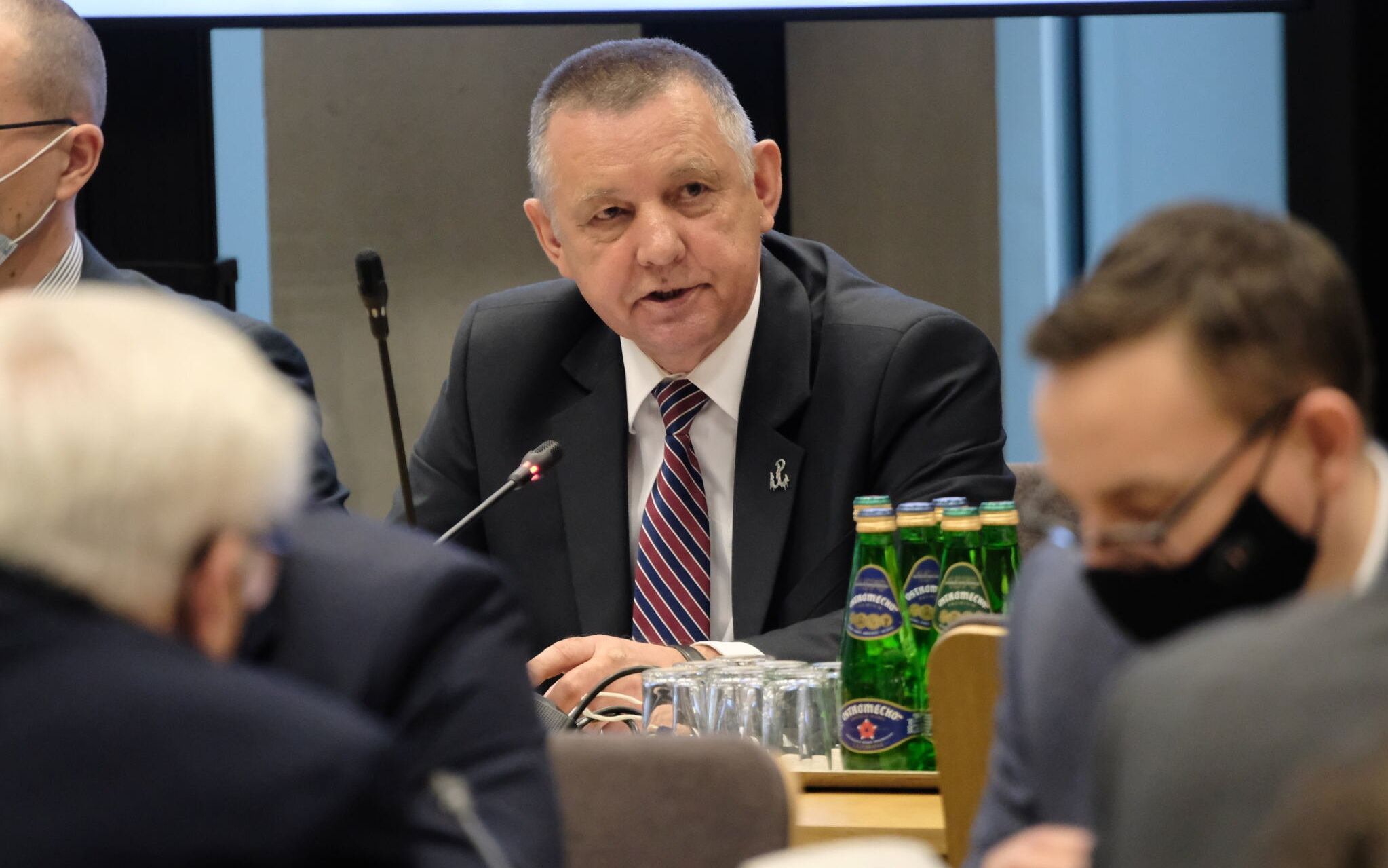 24.01.2022 Warszawa , Sejm . Prezes NiK Marian Banas zeznaje podczas posiedzenia polaczonych Komisji Spraw Zagranicznych i Kontroli Panstwowej ws. swojej wizyty na Bialorusi .
Fot. Slawomir Kaminski / Agencja Wyborcza.pl