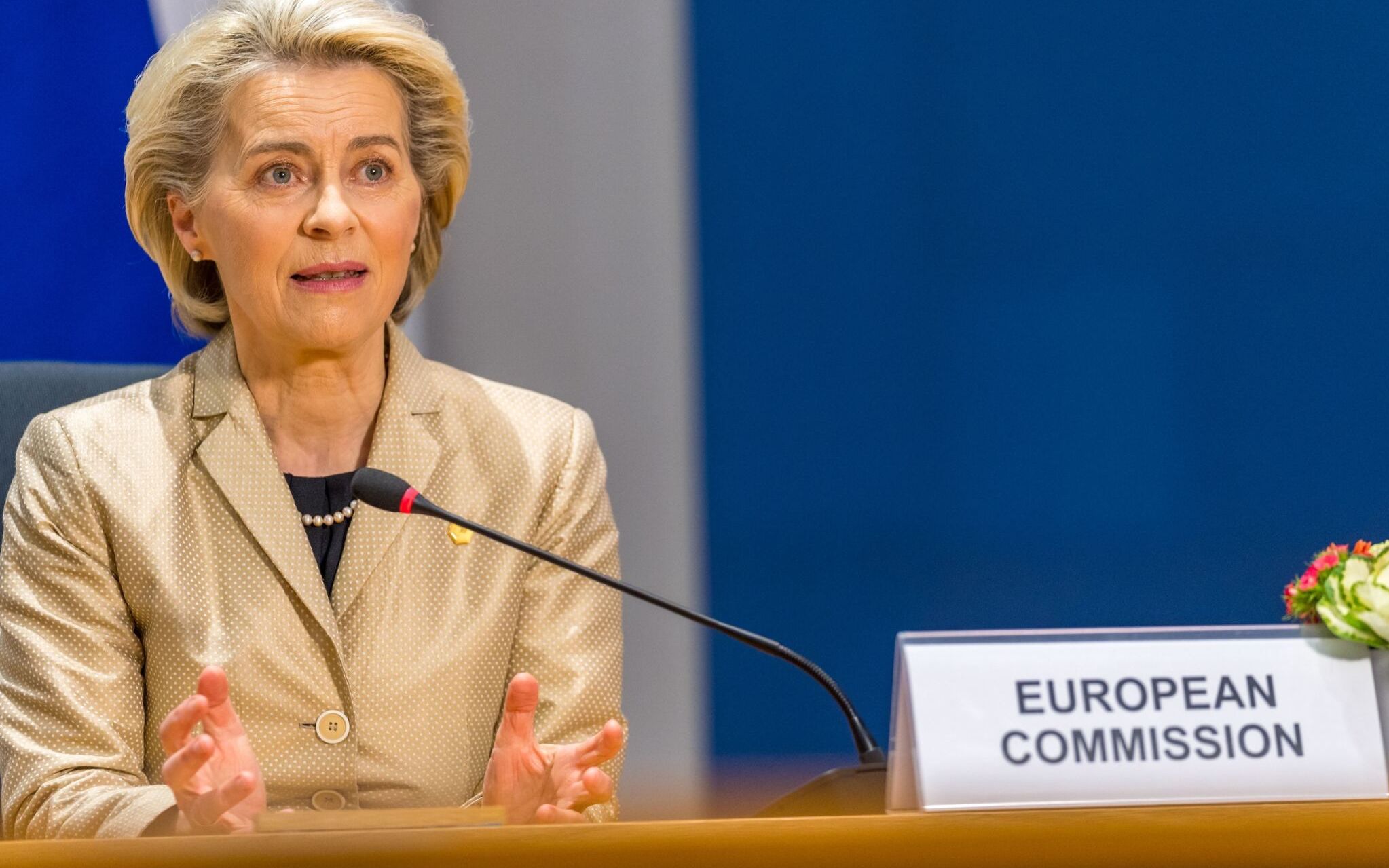 Signing Ceremony of agreement "EU Legislative Priorities for 2022" - David SASSOLI, EP President, Janez JANSA, Slovenian Prime Minister and Ursula von der LEYEN, EC President sign the common declaration for the EU legislatives priorities for 2022