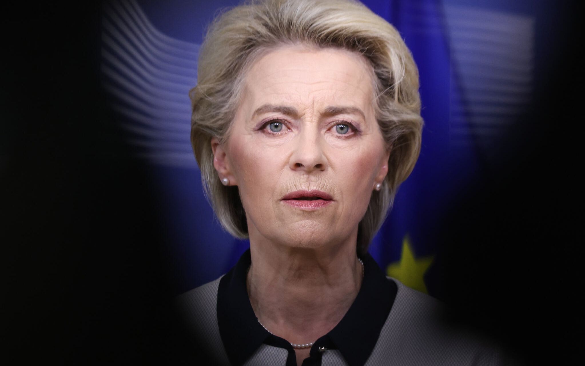 European Commission President Ursula von der Leyen speaks duuring a press statement on Russia's attack on Ukraine, in Brussels on February 24, 2022, ahead of a EU special summit called today to "discuss the crisis and further restrictive measures" that "will impose massive and severe consequences on Russia for its actions". - European Commission will outline to leaders the new sanctions, which will add to an initial round of sanctions imposed on Wednesday after President Vladimir Putin recognised rebel-held parts of Ukraine as independent. (Photo by Kenzo TRIBOUILLARD / POOL / AFP)