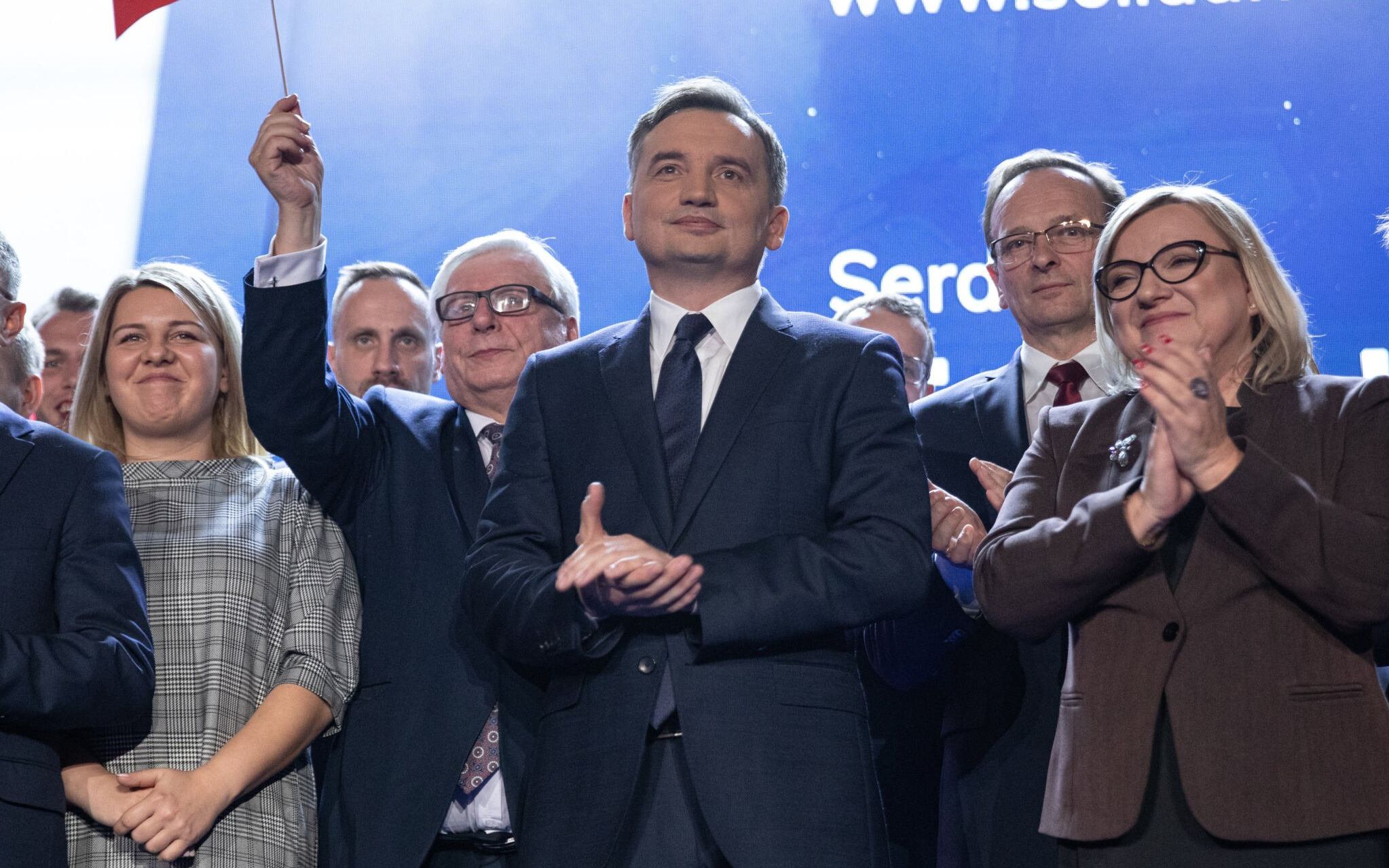 08.02.2020 Warszawa , Palladium . Minister sprawiedliwosci i prokurator generalny Zbigniew Ziobro podczas konwencji swojej partii " Solidarna Polskai " ( pod haslem : " Sprawiedliwa Polska " ). 
Fot. Dawid Zuchowicz / Agencja Wyborcza.pl