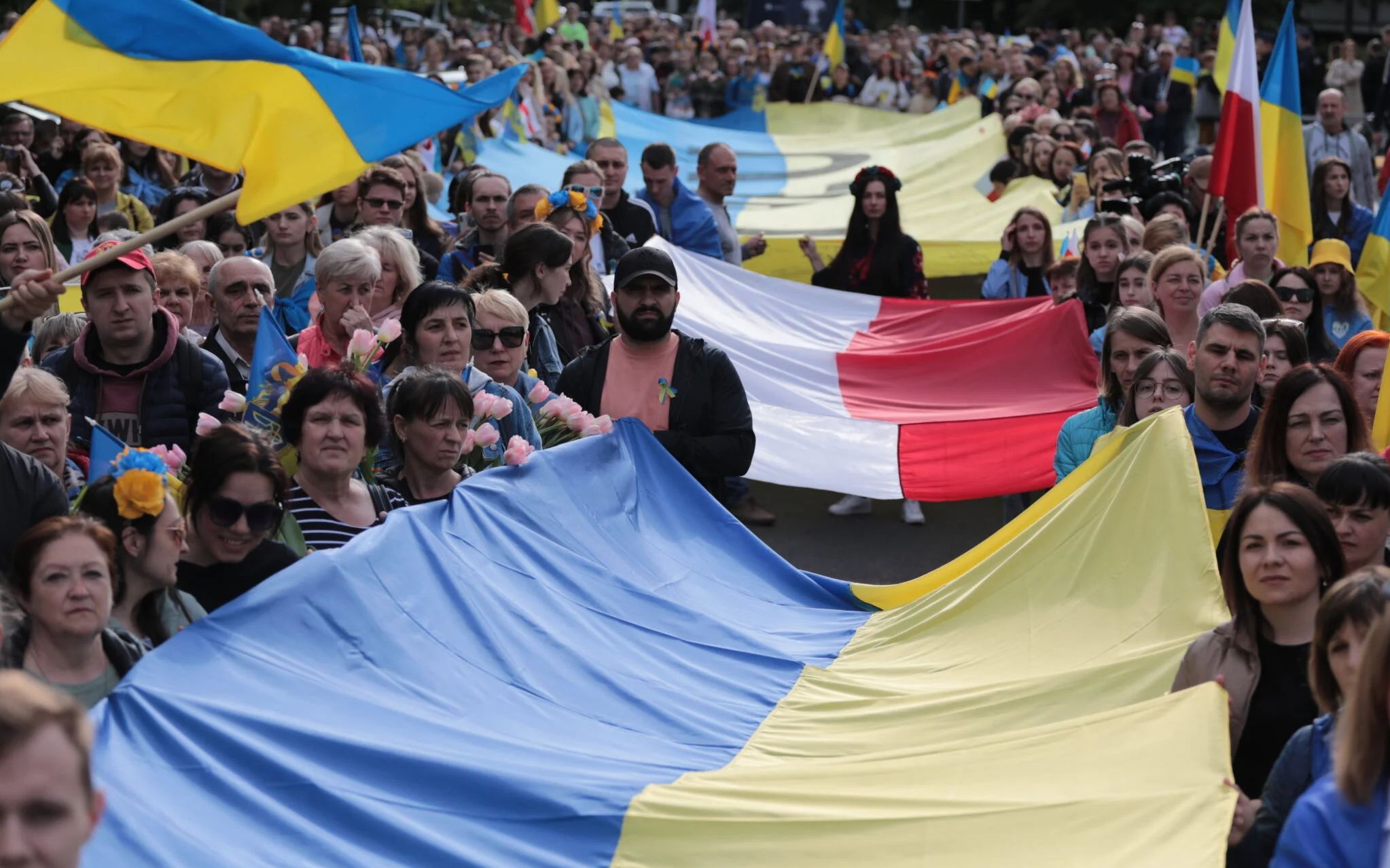29.05.2022 Warszawa , Marsz Wdziecznosci Ukraincow na trasie Sejm - plac Zamkowy , zakonczony Koncertem Wdziecznosci .
Fot. Slawomir Kaminski / Agencja Wyborcza.pl