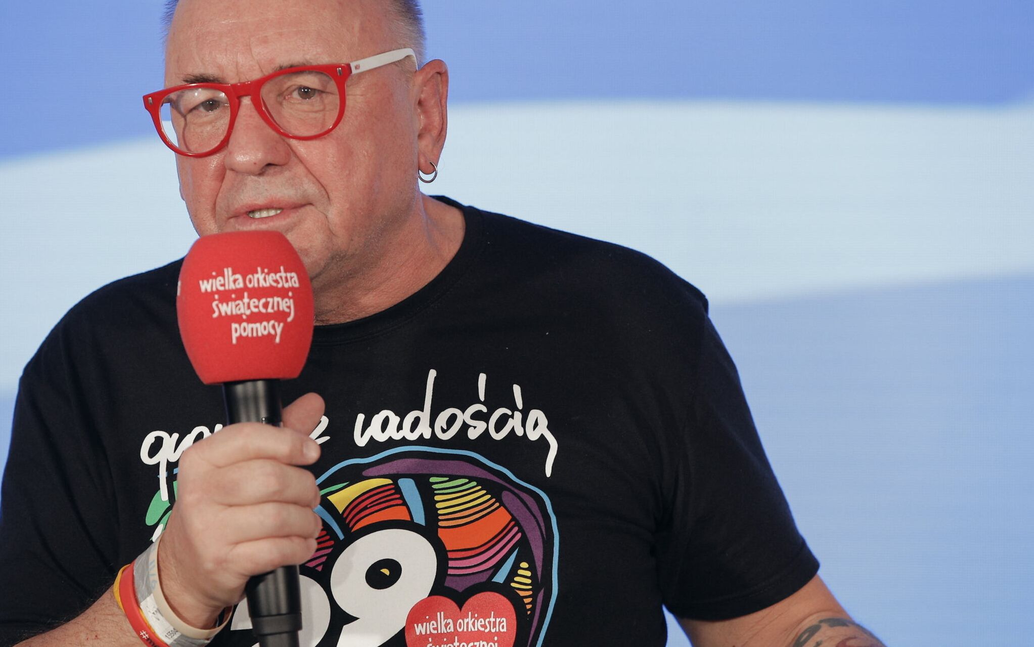 01.02.2021 Warszawa , ulica Dominikanska 19C . Jerzy Owsiak podczas konferencji prasowej podsumowujacej 29 . Final Wielkiej Orkiestry Swiatecznej Pomocy .
Fot. Dawid Zuchowicz / Agencja Gazeta