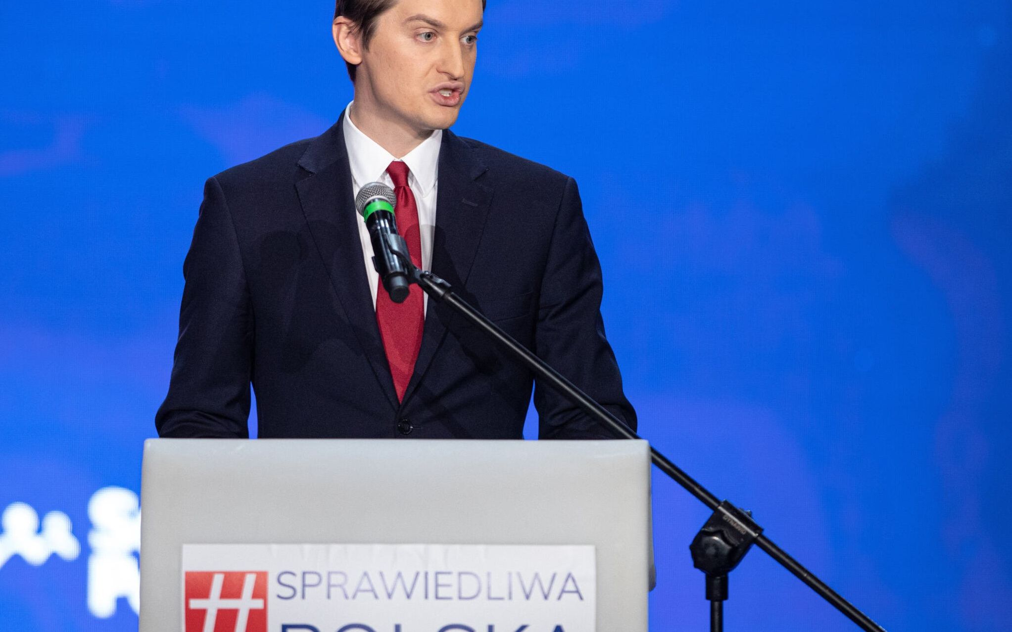 08.02.2020 Warszawa , Palladium . Sebastian Kaleta podczas konwencji partii " Solidarna Polskai " ( pod haslem : " Sprawiedliwa Polska " ). 
Fot. Dawid Zuchowicz / Agencja Gazeta