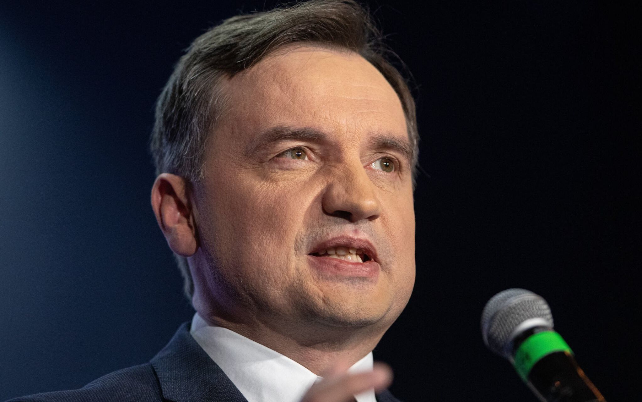 08.02.2020 Warszawa , Palladium . Minister sprawiedliwosci i prokurator generalny w rzadzie PiS Zbigniew Ziobro podczas konwencji swojej partii " Solidarna Polskai " ( pod haslem : " Sprawiedliwa Polska " ). 
Fot. Dawid Zuchowicz / Agencja Gazeta