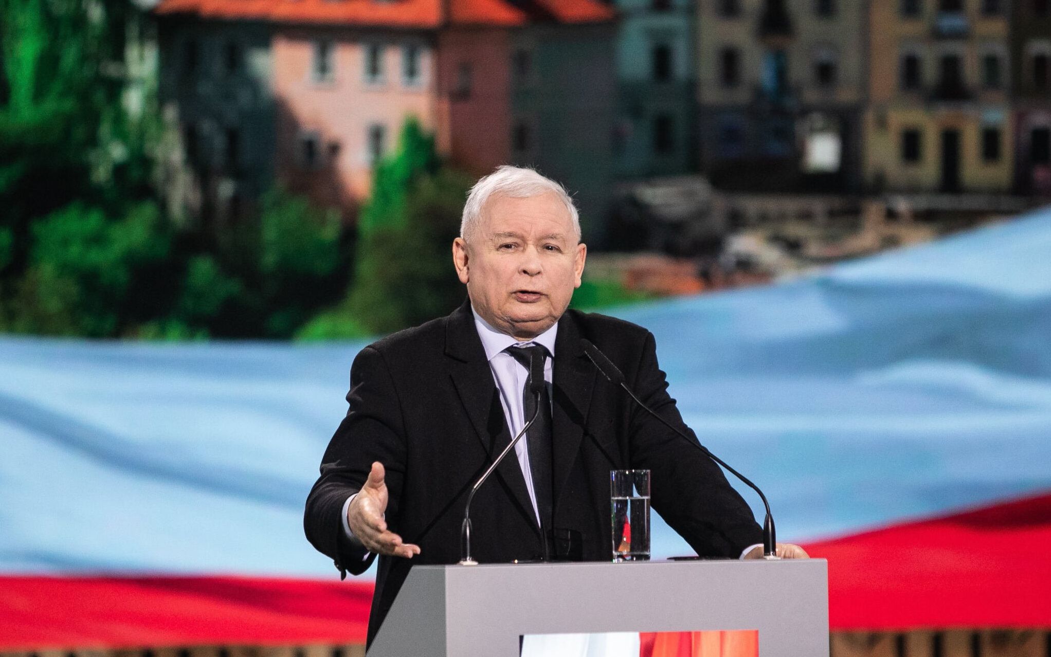24.06.2020 Lublin . Targi Lubelskie . Prezes Prawa i Sprawiedliwosci Jaroslaw Kaczynski (C) podczas Konwencji Forum Mlodych Prawa i Sprawiedliwosci .
Fot. Jakub Orzechowski / Agencja Gazeta