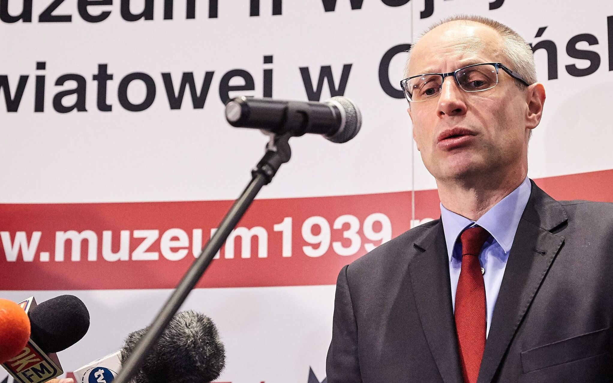 23.03.2017 Gdansk , Muzeum II Wojny Swiatowej . Dyrektor muzeum Pawel Machcewicz podczas konferencji prasowej poprzedzajacej uroczyste otwarcie wystawy stalej muzeum . Fot. Jan Rusek / Agencja Gazeta