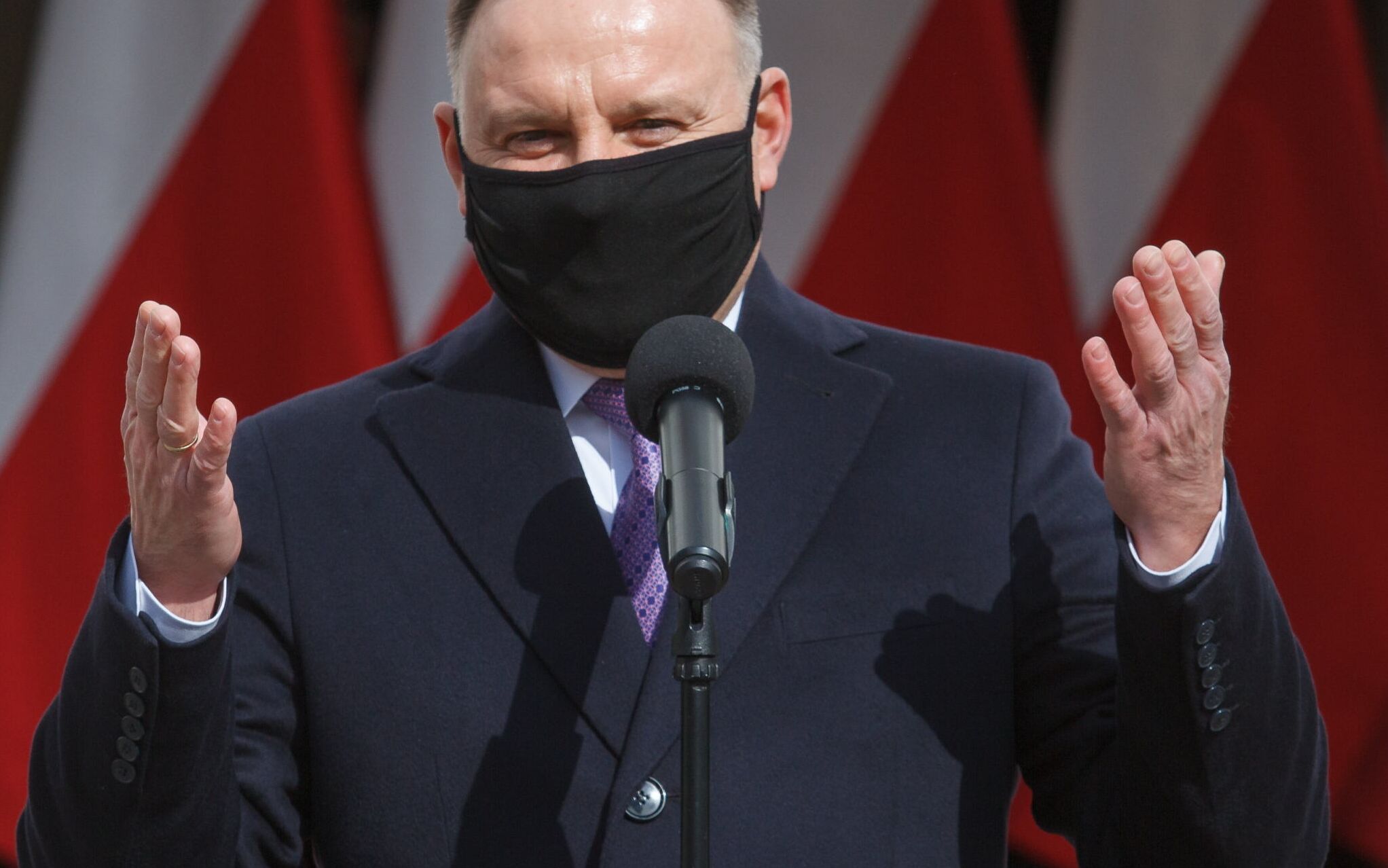 19.03.2021 Bydgoszcz . Prezydent Andrzej Duda podczas uroczystosci 40 . rocznicy Bydgoskiego Marca 1981 roku z udzialem prezydenta Andrzeja Dudy i premiera Mateusza Morawieckiego .
Fot. Roman Bosiacki / Agencja Gazeta