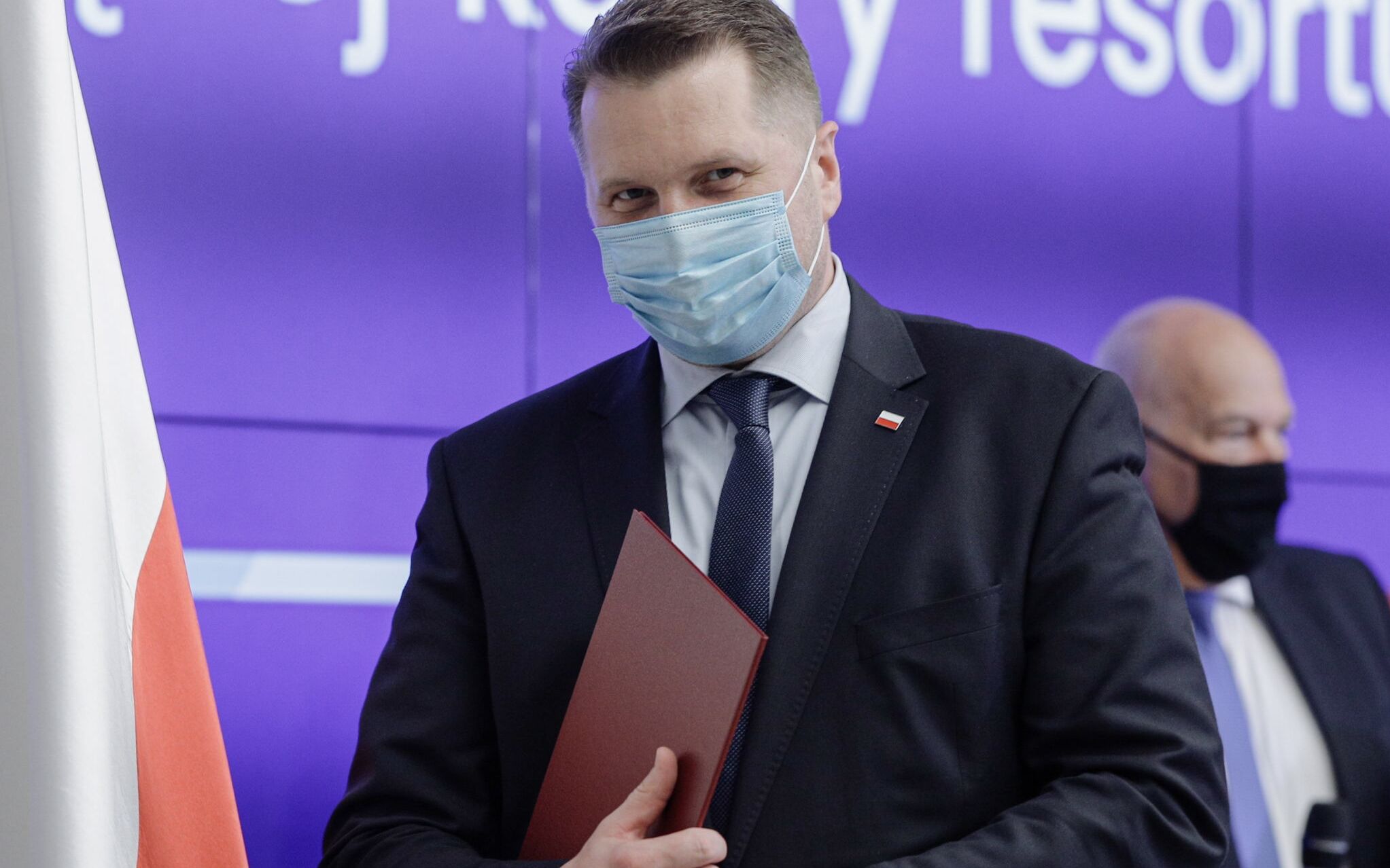 08.06.2021 Warszawa, ul. Wspolna 2/4. Minister Edukacji i Nauki Przemyslaw Czarnek podczas konferencji prasowej ws powolania uczelni wyzszej ksztalcacej kadry resortu finansow.
Fot. Dawid Zuchowicz / Agencja Gazeta