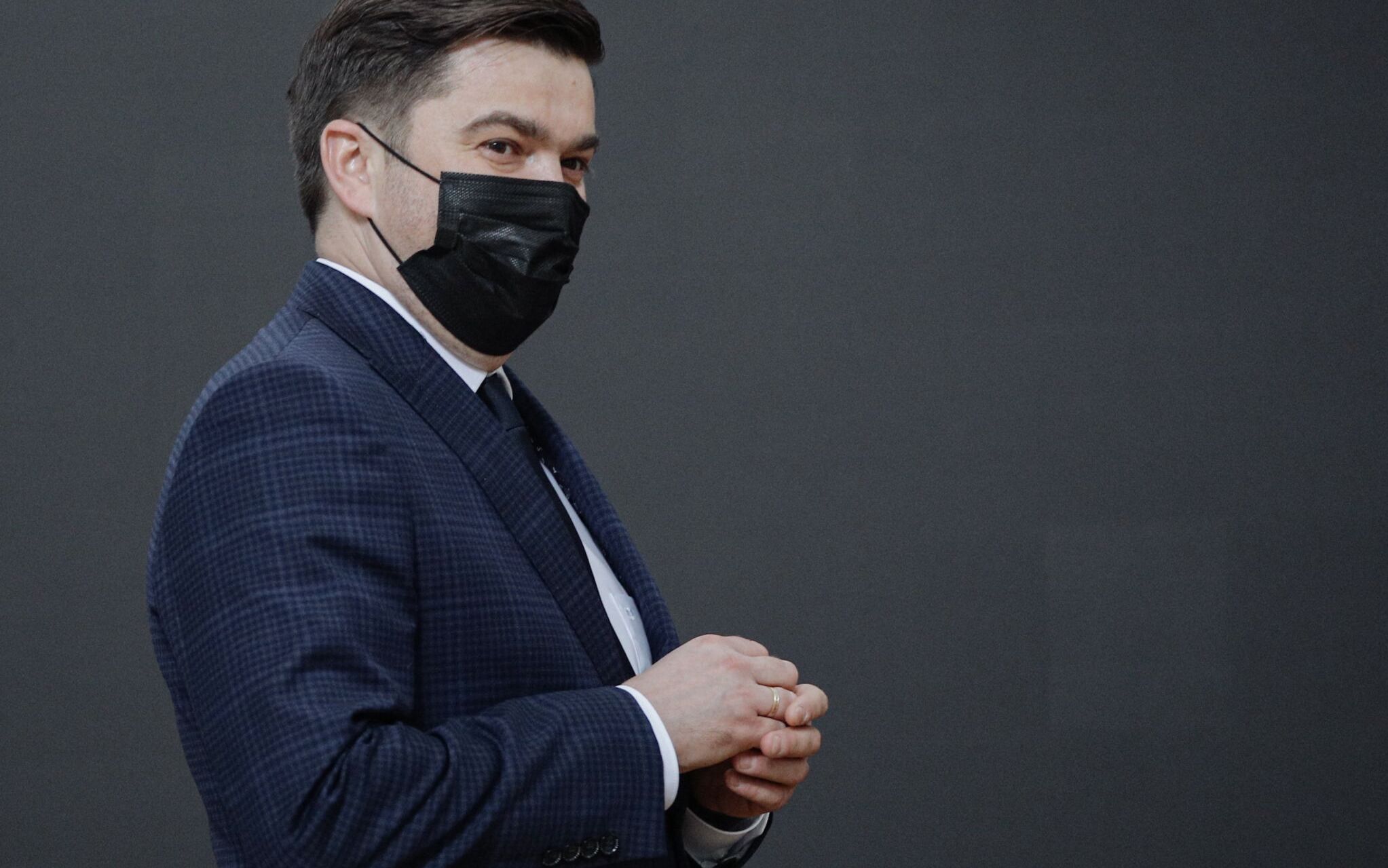 04.05.2021 Warszawa, ul. Miodowa 15. Rzecznik Ministerstwa Zdrowia Wojciech Andrusiewicz podczas konferencji prasowej ws. aktualnej sytuacji epidemiologicznej.
Fot. Dawid Zuchowicz / Agencja Gazeta