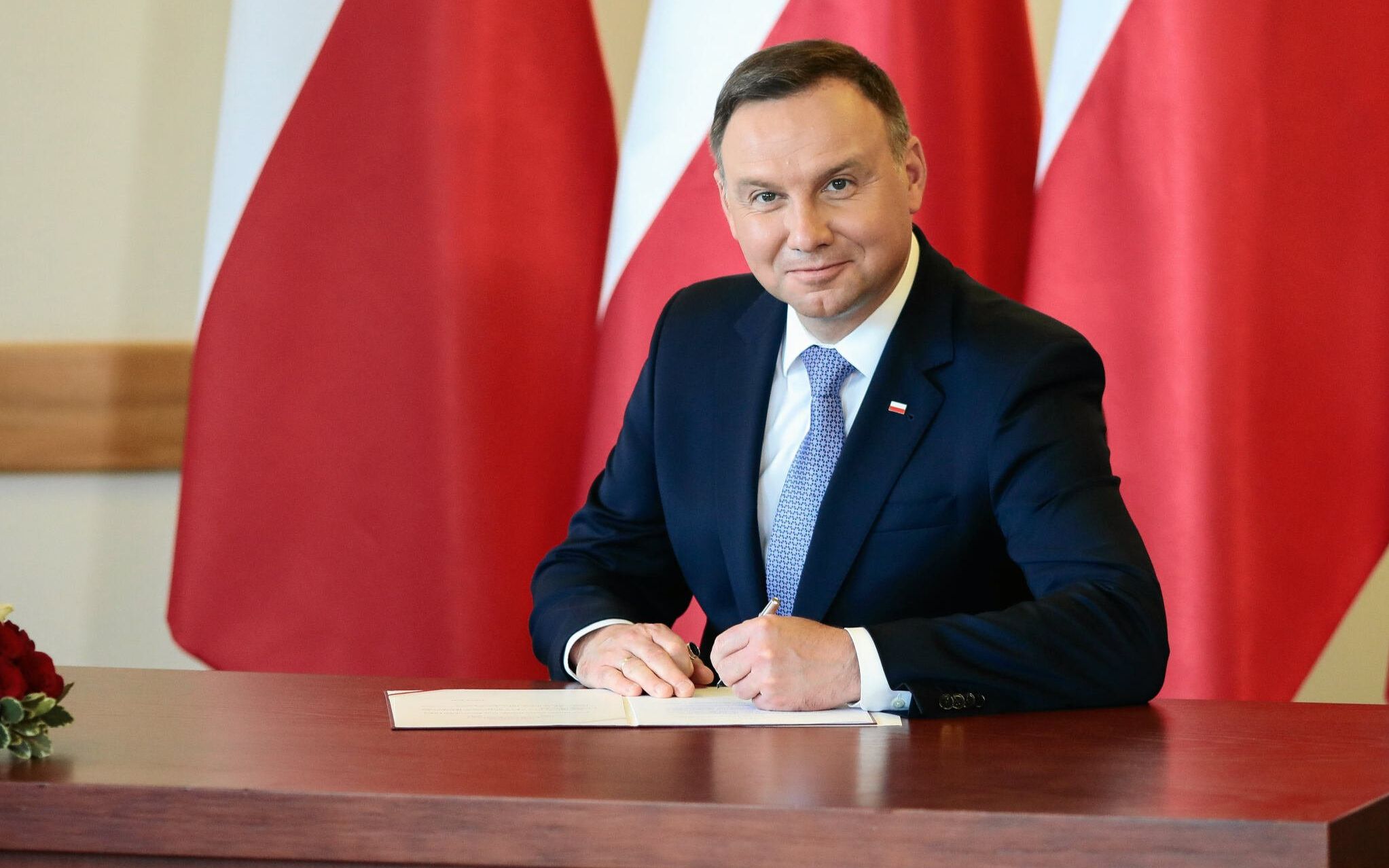 13.07.2018 Warszawa , ul. Woycickiego 1 / 3 . Prezydent Andrzej Duda podczas uroczystosci podpisania zmiany ustawy o utworzeniu Uniwersytetu Kardynala Stefana Wyszynskiego  . Nowelizacja umozliwia otwarcie kierunku lekarskiego na UKSW .
Fot. Dawid Zuchowicz / Agencja Gazeta