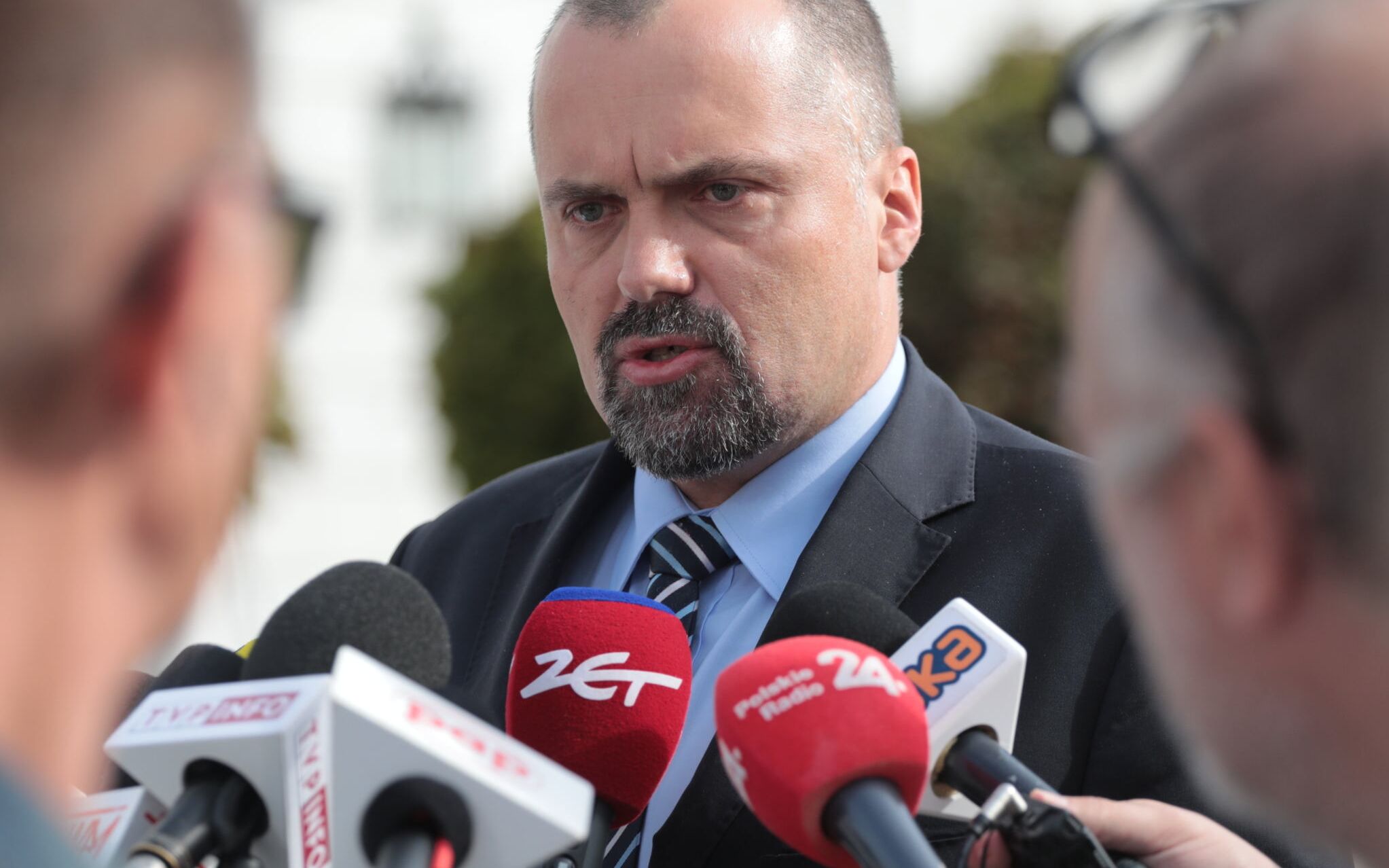 19.08.2021 Warszawa , Palac Prezydencki . Minister , Sekretarz Stanu w Kancelarii Prezydenta Jakub Kumoch podczas brirfingu prasowego .
Fot. Slawomir Kaminski / Agencja Gazeta