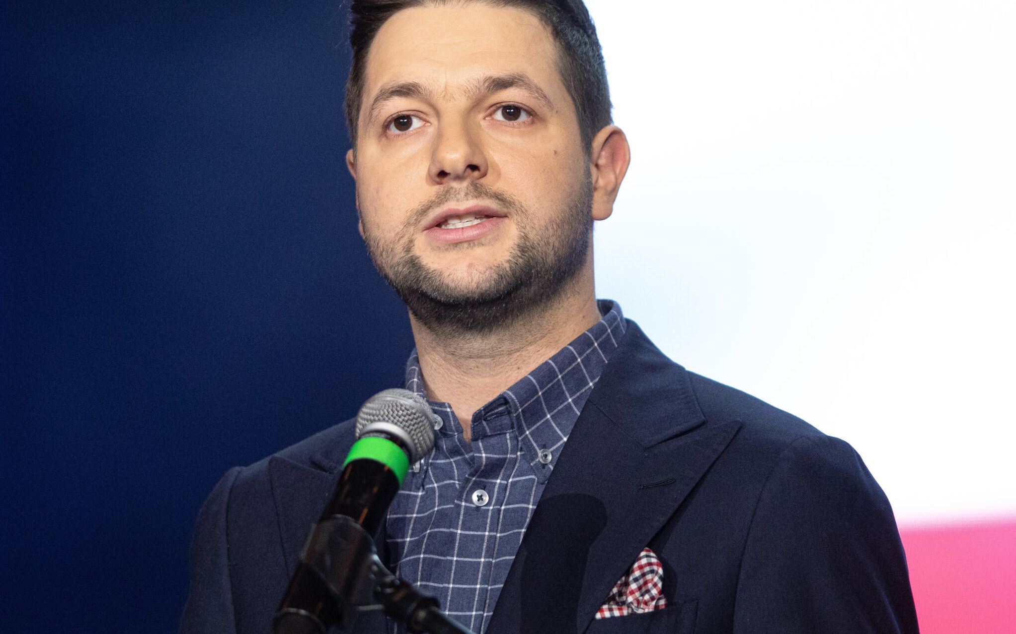 08.02.2020 Warszawa , Palladium . Patryk Jaki podczas konwencji partii " Solidarna Polskai " ( pod haslem : " Sprawiedliwa Polska " ). 
Fot. Dawid Zuchowicz / Agencja Wyborcza.pl
