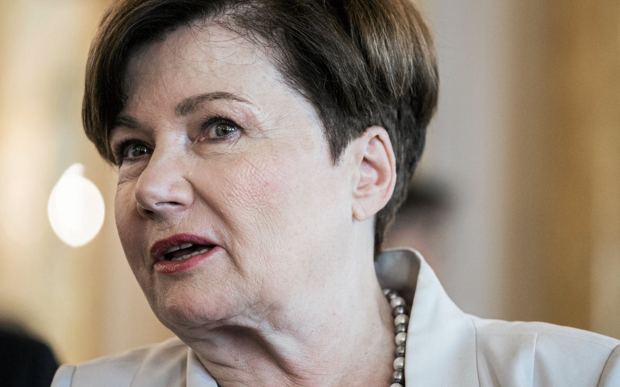 31.07.2019 Warszawa . Zamek Krolewski . Byla prezydent Warszawy Hanna Gronkiewicz Waltz podczas uroczystej sesji Rady Miasta w przeddzien obchodow 75 rocznicy wybuchu powstania warszawskiego .  
Fot. Adam Stepien / Agencja Wyborcza.pl
