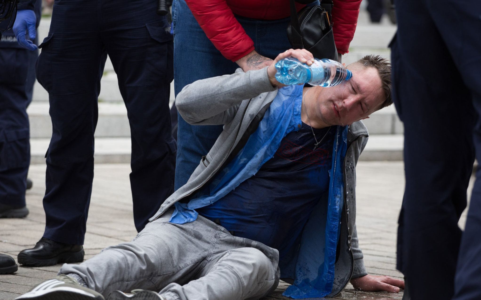16.05.2020 Warszawa , Plac Zamkowy . Pandemia koronawirusa - protest " Strajk Przedsiebiorcow ". 
Fot. Adam Stepien / Agencja Gazeta