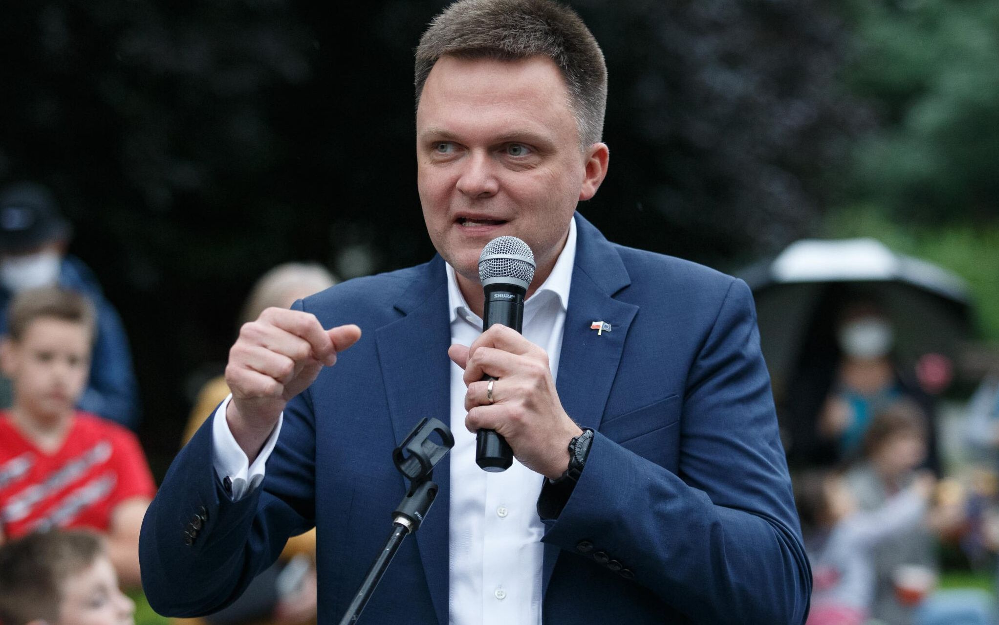 09.07.2020 Bydgoszcz. Szymon Holownia podczas spotkania z mieszkancami miasta .
Fot. Roman Bosiacki / Agencja Gazeta