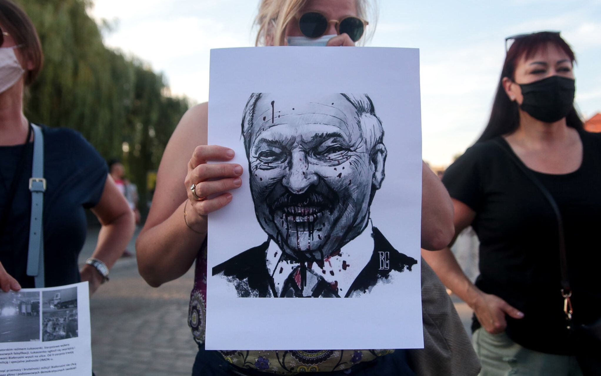 21.08.2020 Bydgoszcz , ul. Mostowa . Manifestacja Solidarni z Bialorusia . 
Fot. Grazyna Marks / Agencja Gazeta