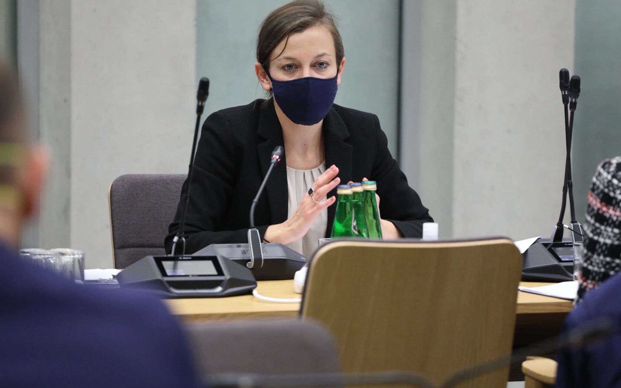 18.11.2020 Warszawa , ulica Wiejska . Sejm . Kandydatka na stanowisko Rzecznika Praw Obywatelskich Zuzanna Rudzinska - Bluszcz (C) podczas posiedzenia Komisji Sprawiedliwosci i Praw Czlowieka . 
Fot. Slawomir Kaminski / Agencja Gazeta